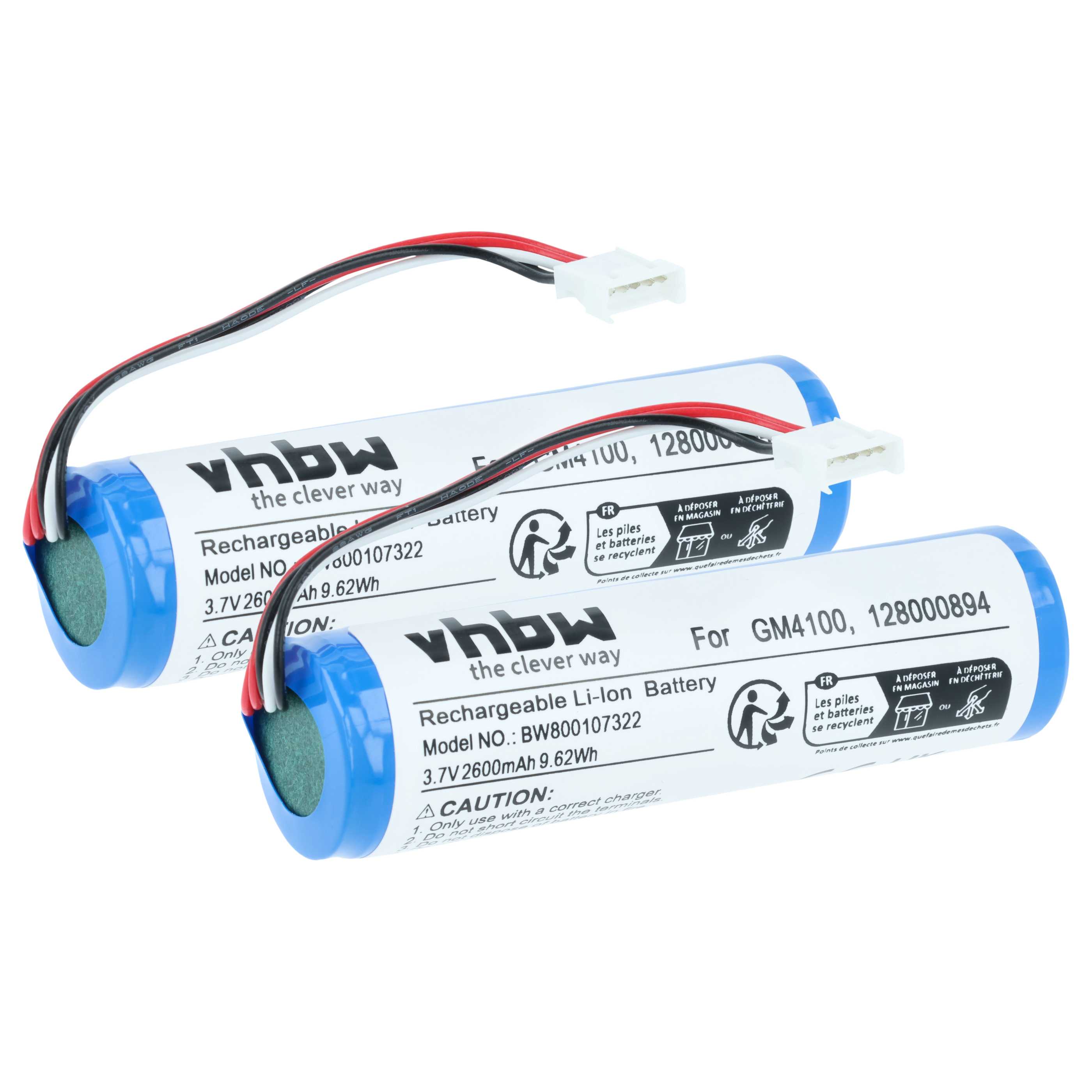 2x Batteria sostituisce 128000894, RBP-GM40 per barcode scanner Datalogic - 2600mAh 3,7V Li-Ion