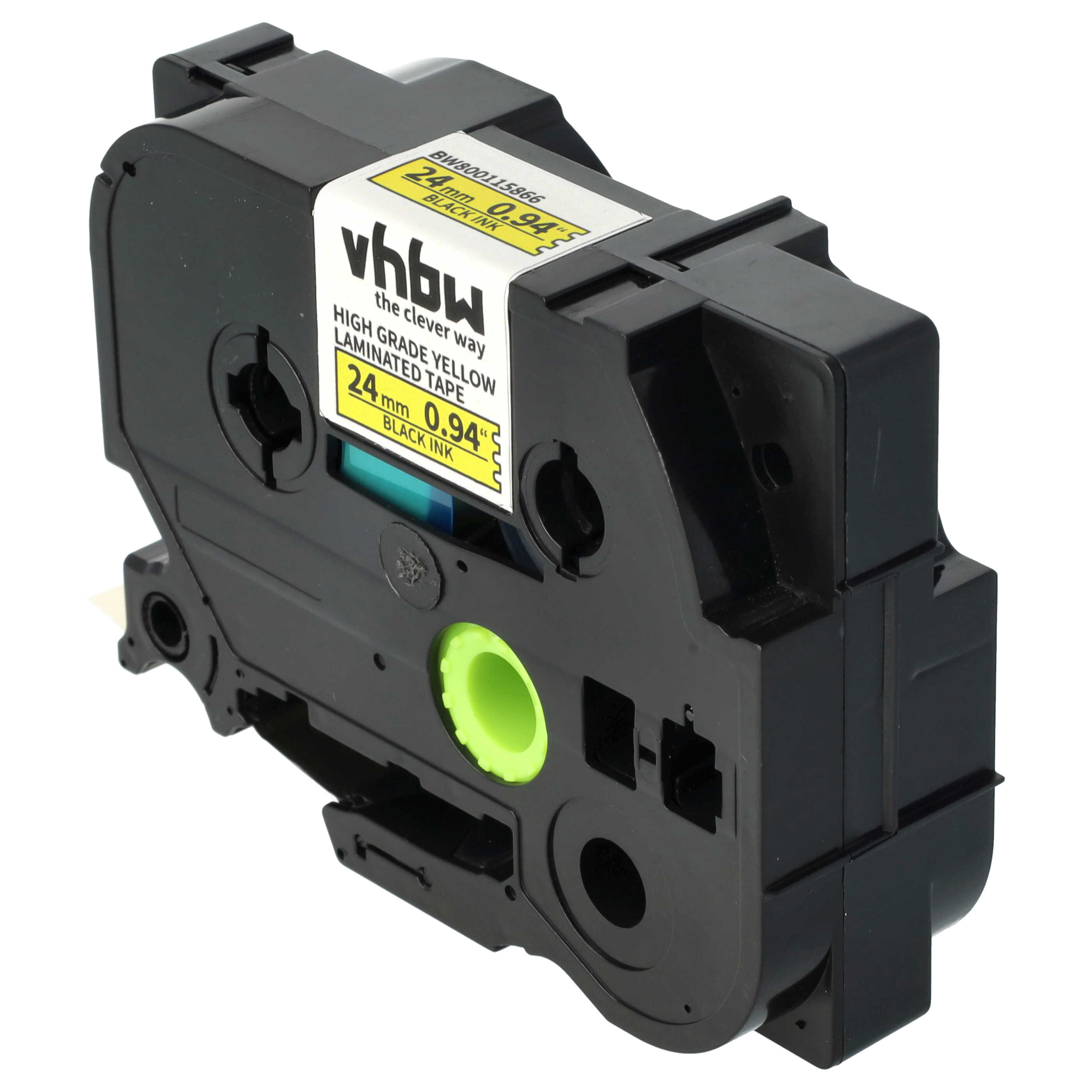 Taśma do etykiet zam. Brother HGE-651 - 24mm, napis czarny / taśma żółta, plastik