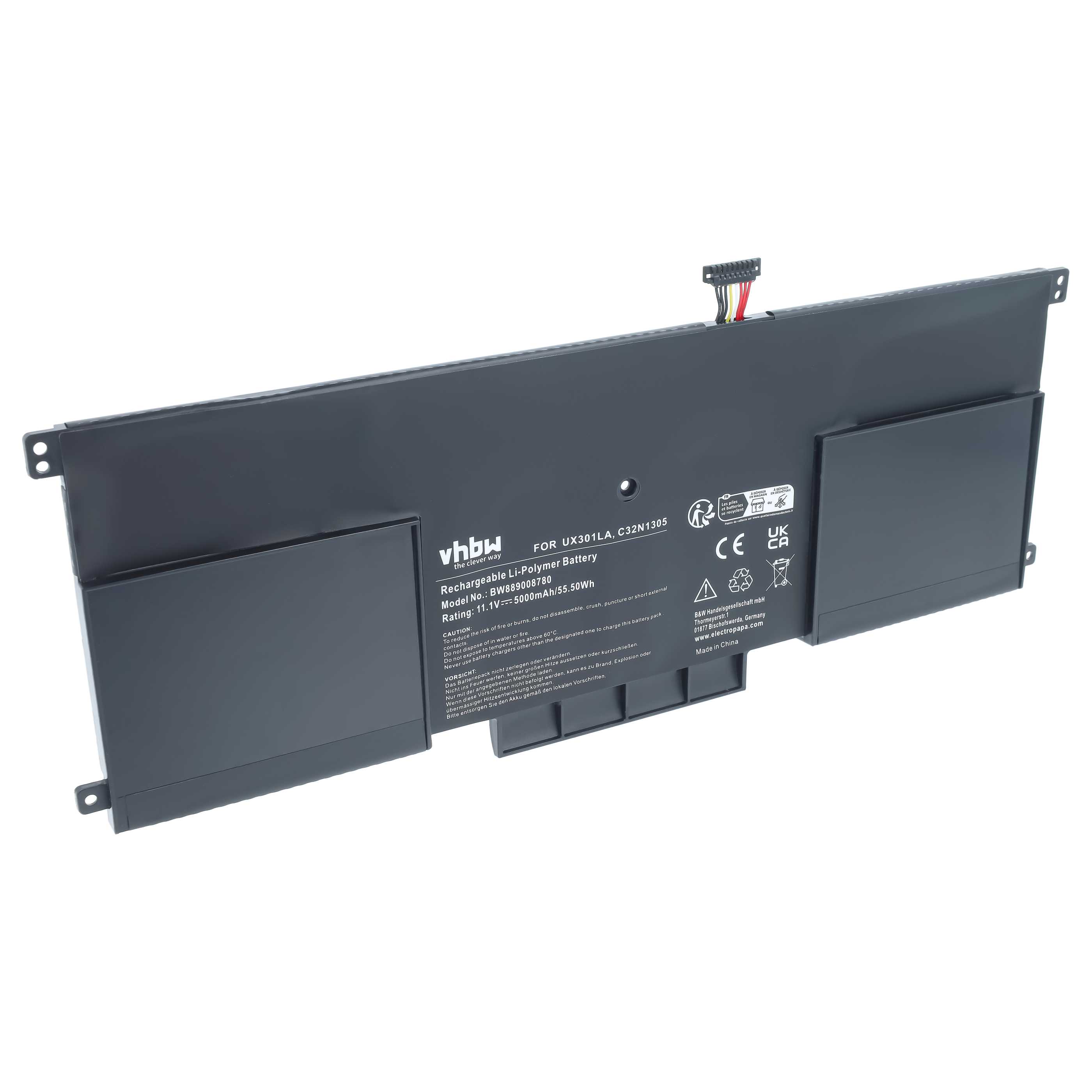 Notebook-Akku als Ersatz für Asus C32N1305, C32N-1305, 0B200-00540000 für Asus - 5000mAh 11,1V Li-Polymer
