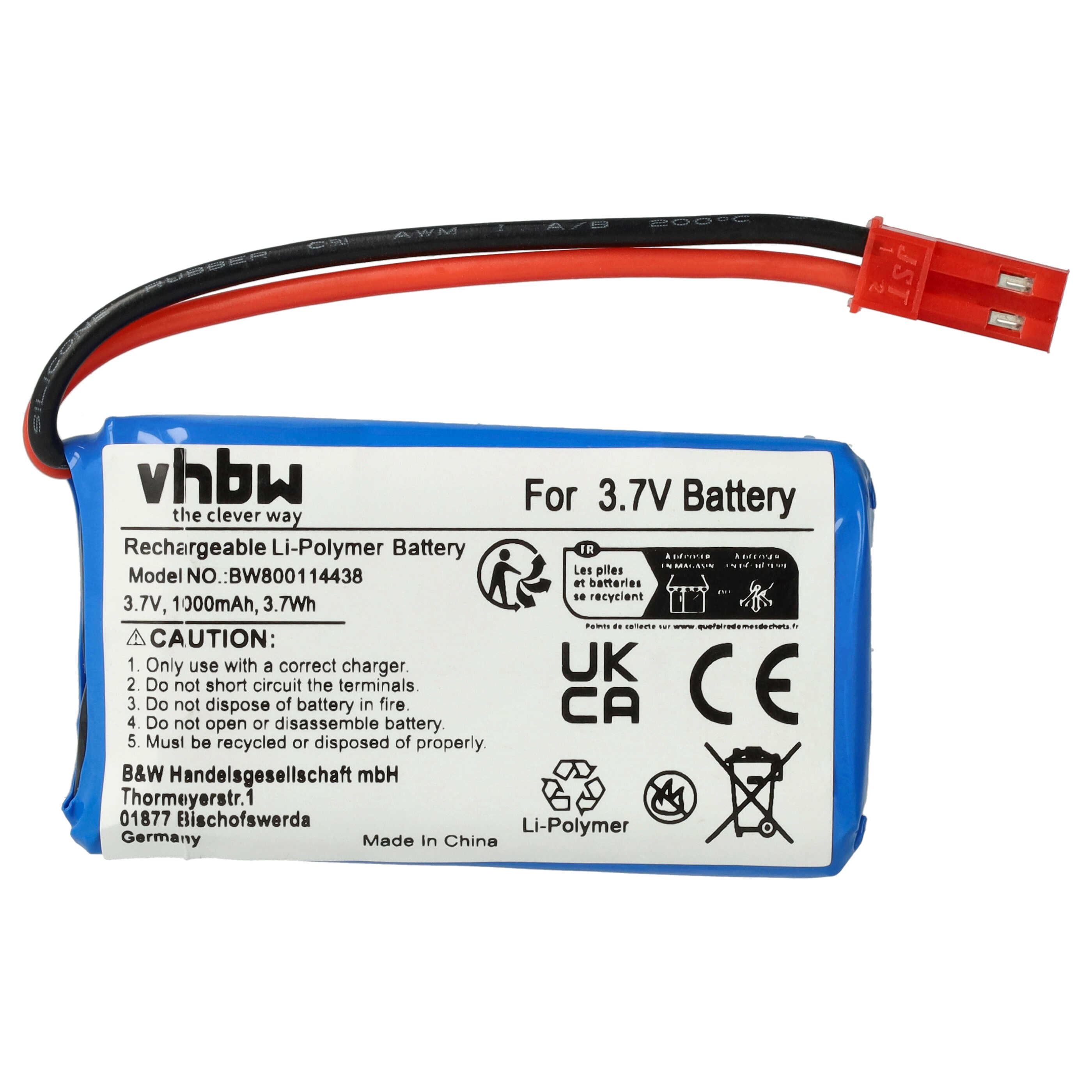vhbw Li-Polymer Battery 300mAh (3.7V) for reduced drones Revell Quadcopter Atomium 23986 models such as 43935 vhbw Li-Polymer Battery 300mAh (3.7V) for reduced drones Revell Quadcopter Atomium 23986 models such as 43935