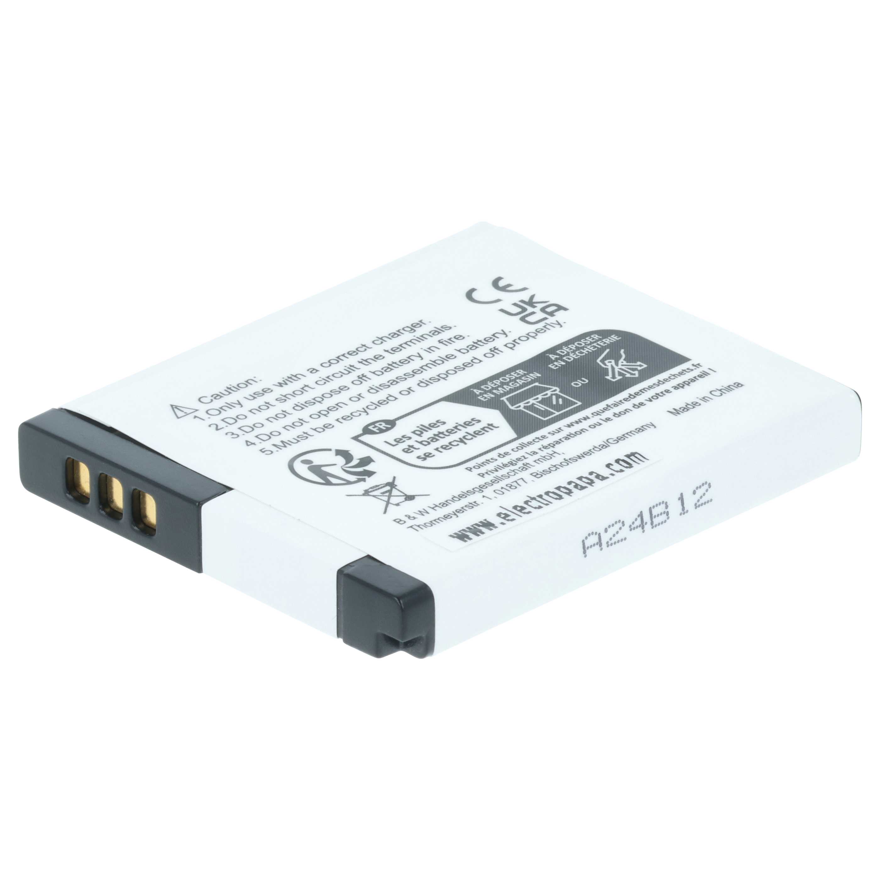3x Battery replaces Panasonic DMW-BCL7, DMW-BCL7E - 500mAh, 3.6V, Li-Ion