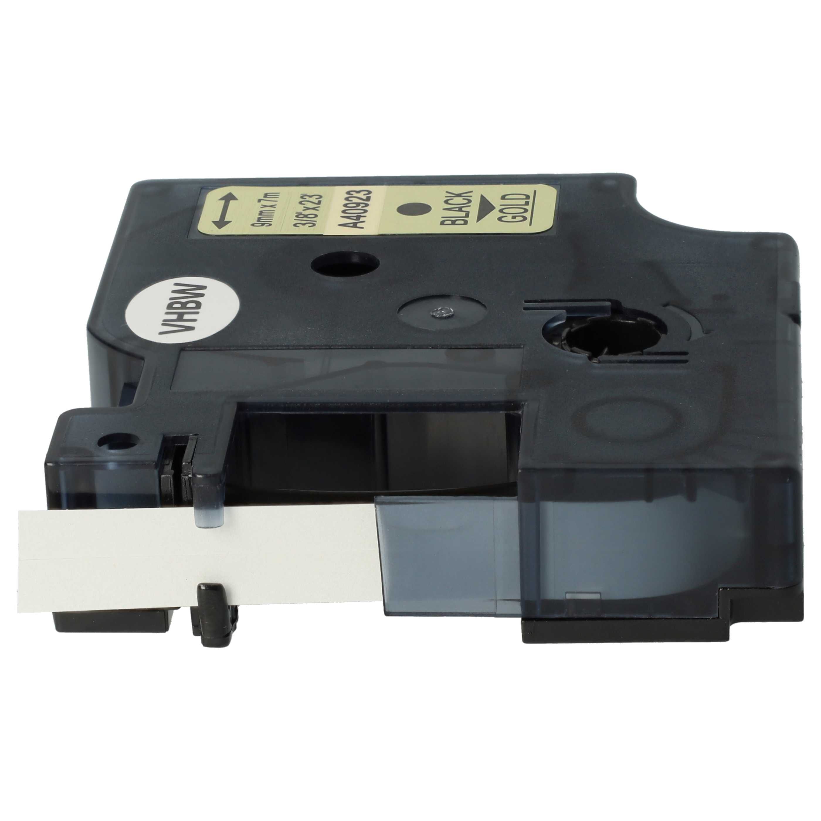 Label Tape replaces Dymo D1, 40923 - 9 mm Black to Gold