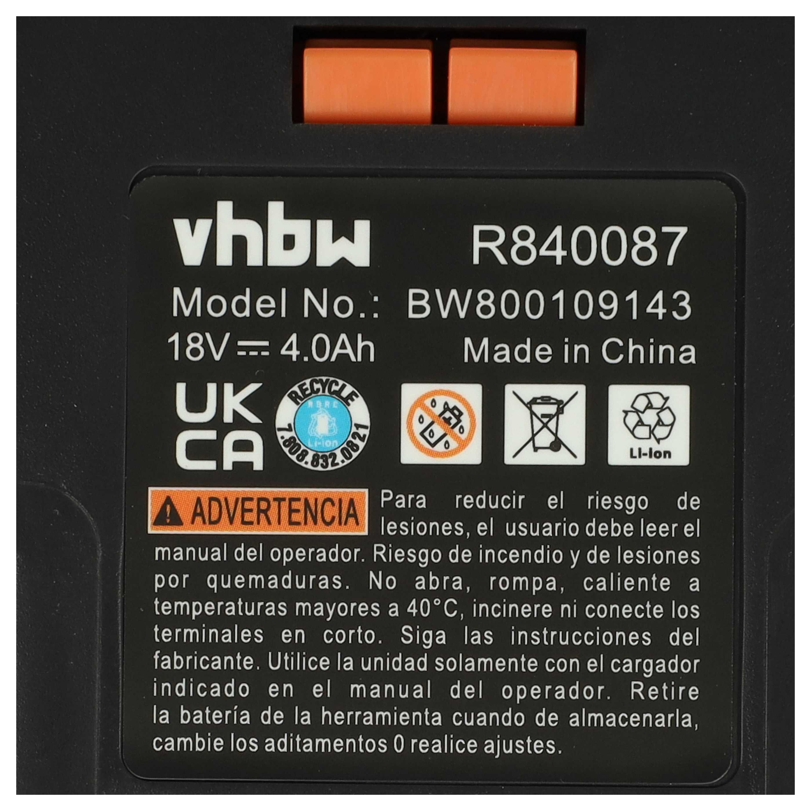 Batterie (3 pcs.) remplace AEG B1814, B1817G, B1814G, B1817, L1815 outil électrique Ridgid - 4Ah 18V Li-ion