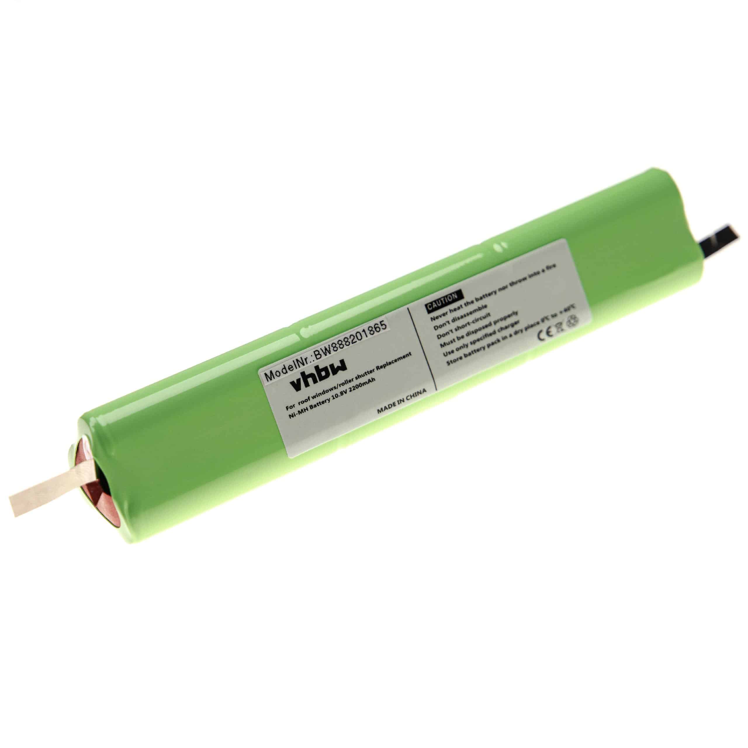 Batería reemplaza Velux 946933, 946930 para persiana claraboya - 2200 mAh 10,8 V NiMH