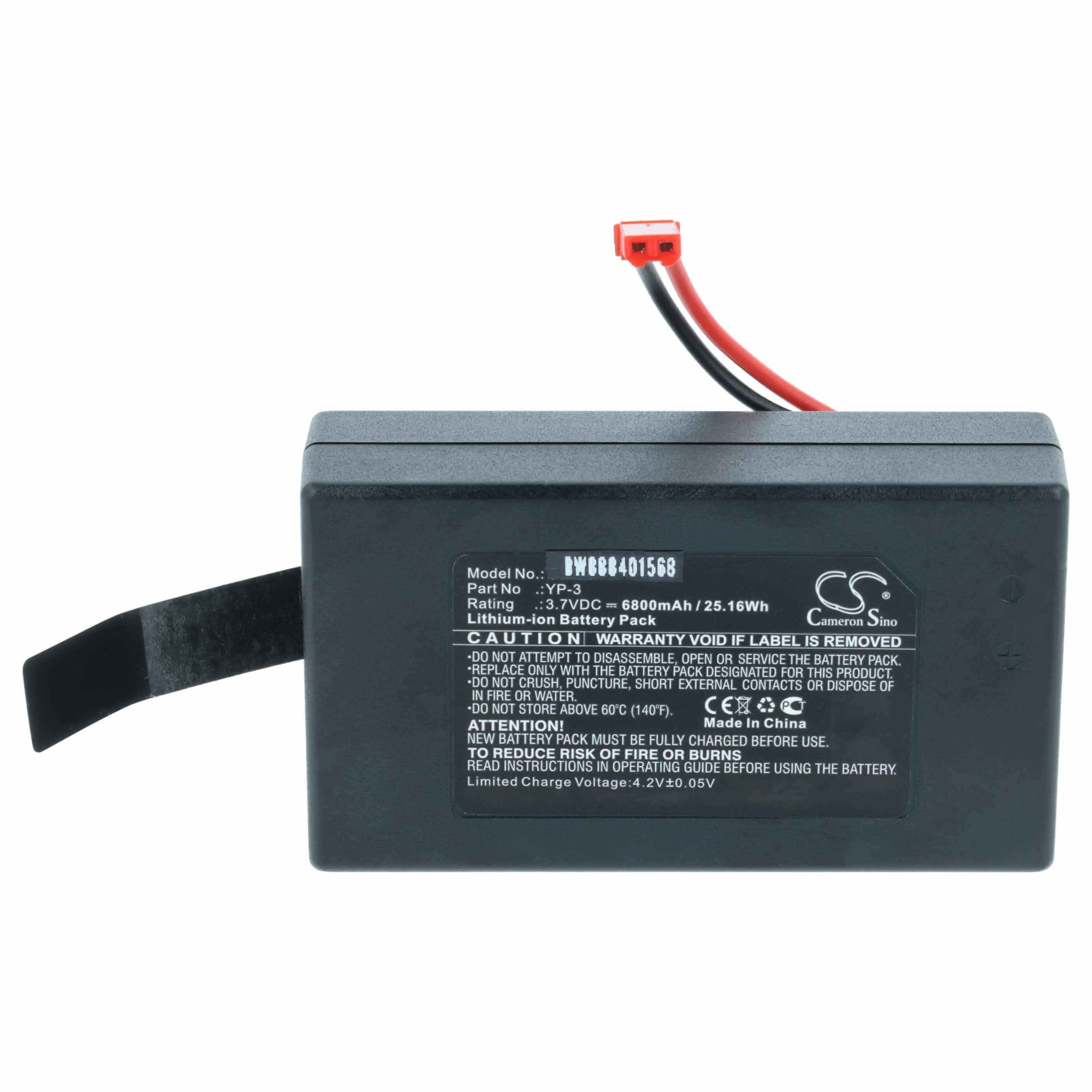 Batterie remplace Yuneec YP-3 modèle radio-télécommandé - 6800mAh 3,7V Li-ion