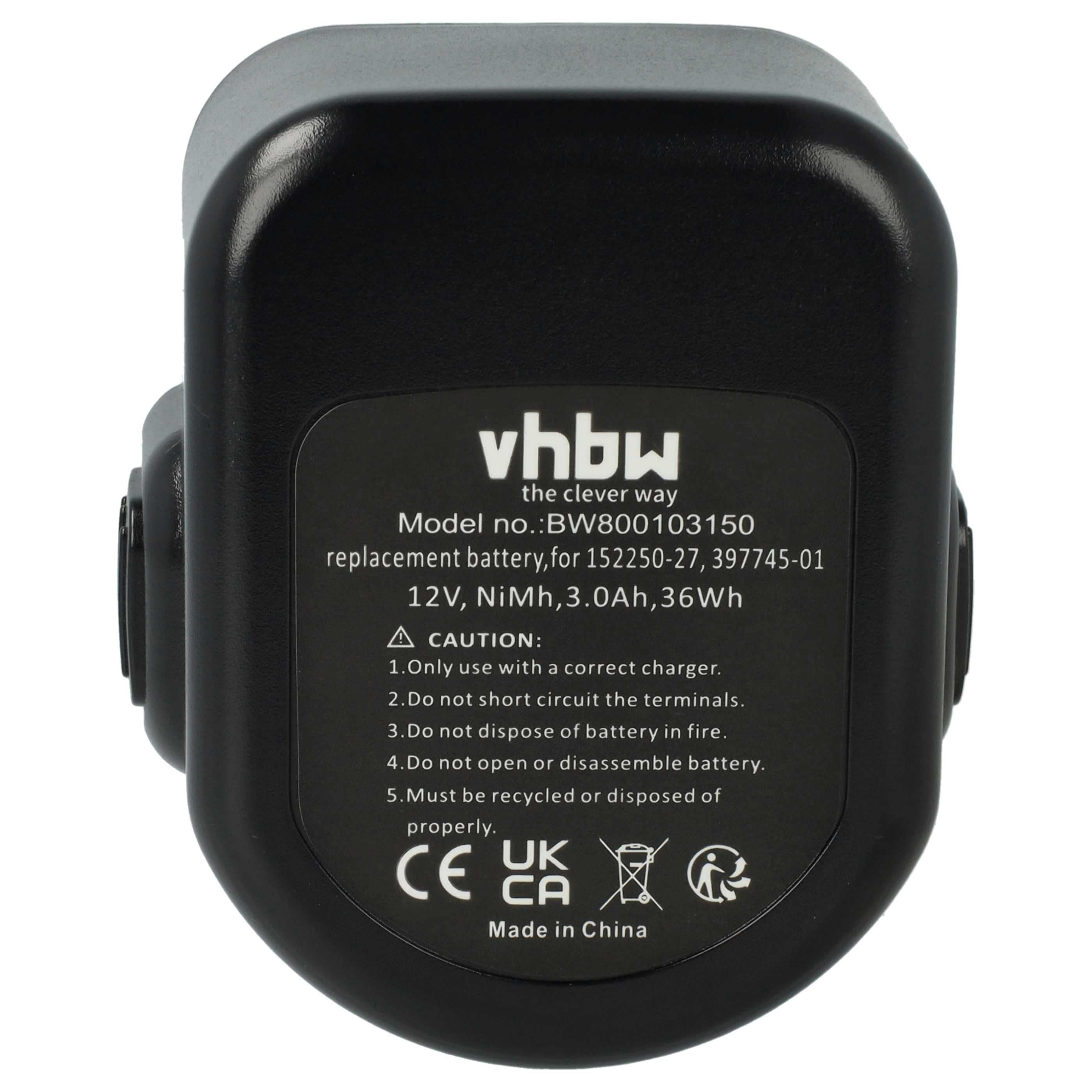 Akku (2x Stück) 12V als Ersatz für Black & Decker A9275 England SL1 3YD, A9252 England SL1 3YD - 3Ah, NiMH