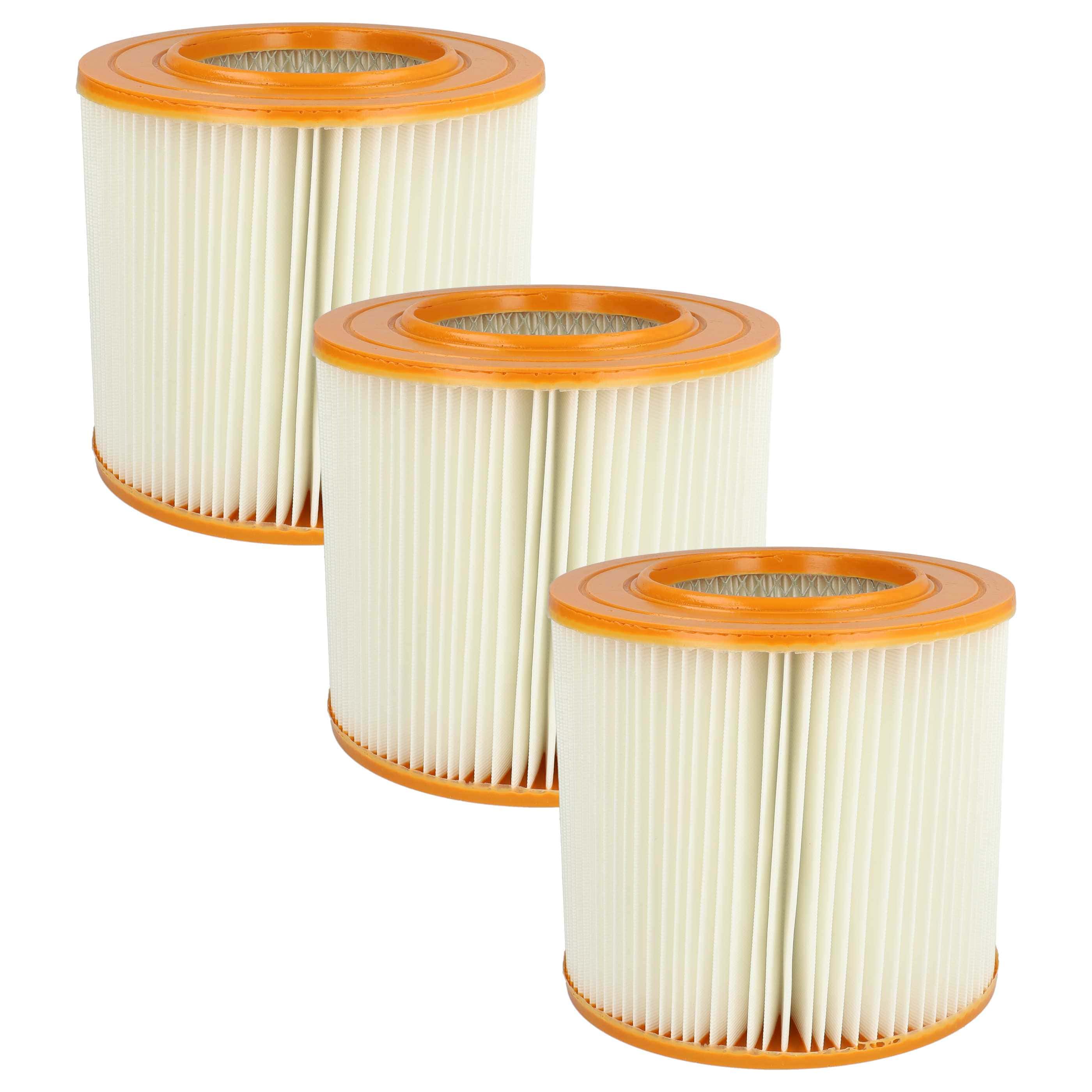 3x Filterpleated filter replaces Allaway 210813, 10819, 2577, 10813 for Allaway Vacuum Cleaner, orange / white