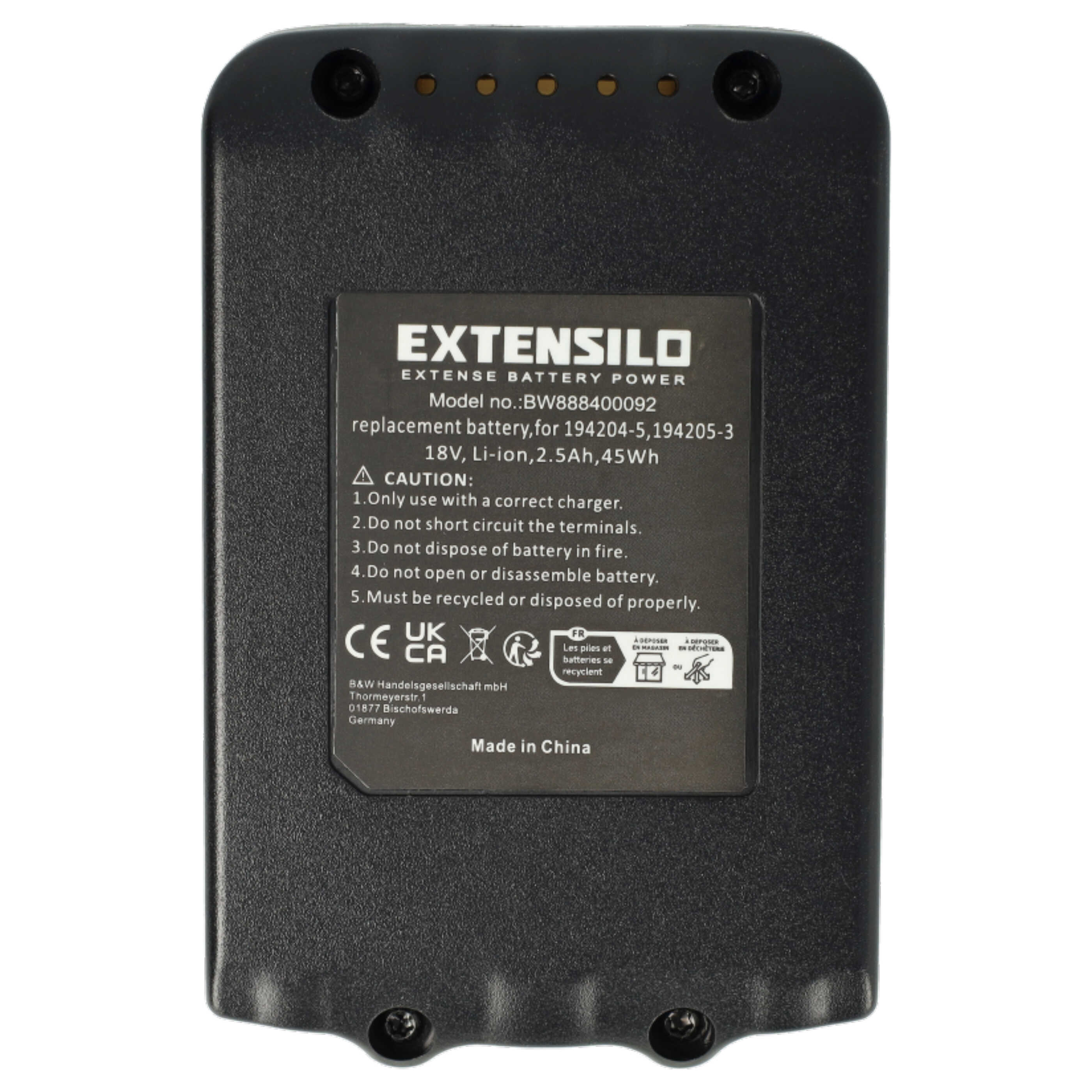 3x Battery replaces Makita 194204-5, 194230-4, 194309-1, 194205-3 Electric Power Tool - 2500 mAh, 18 V, Li-Ion