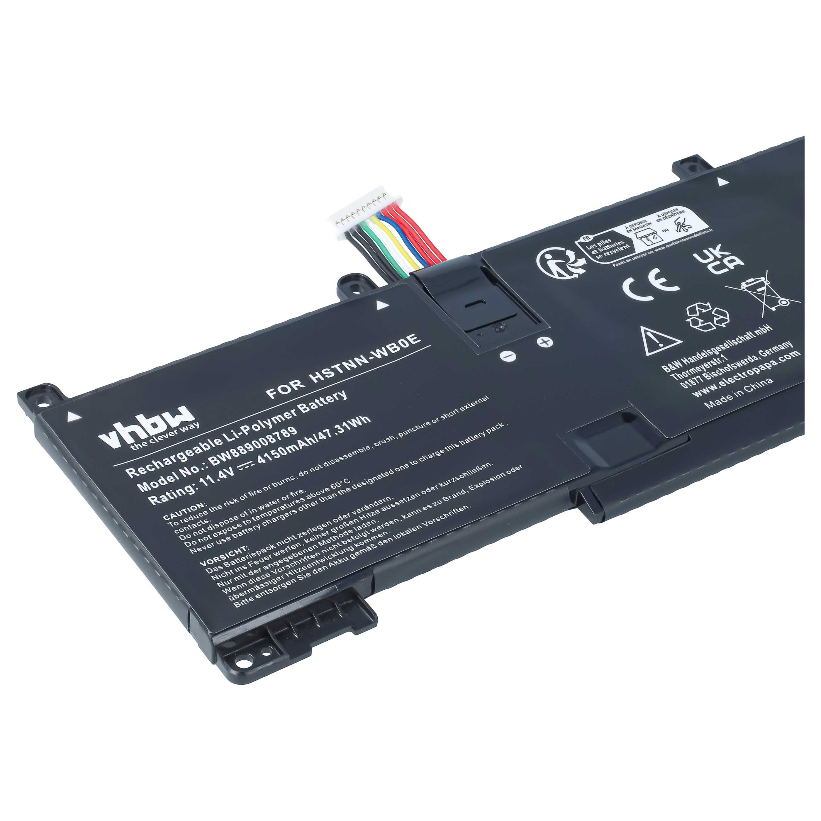 Batteria sostituisce HP M01524-2B2, M01524-2B1, HSTNN-OB1T, HSTNN-IB9P per notebook - 4150mAh 11,4V Li-Poly