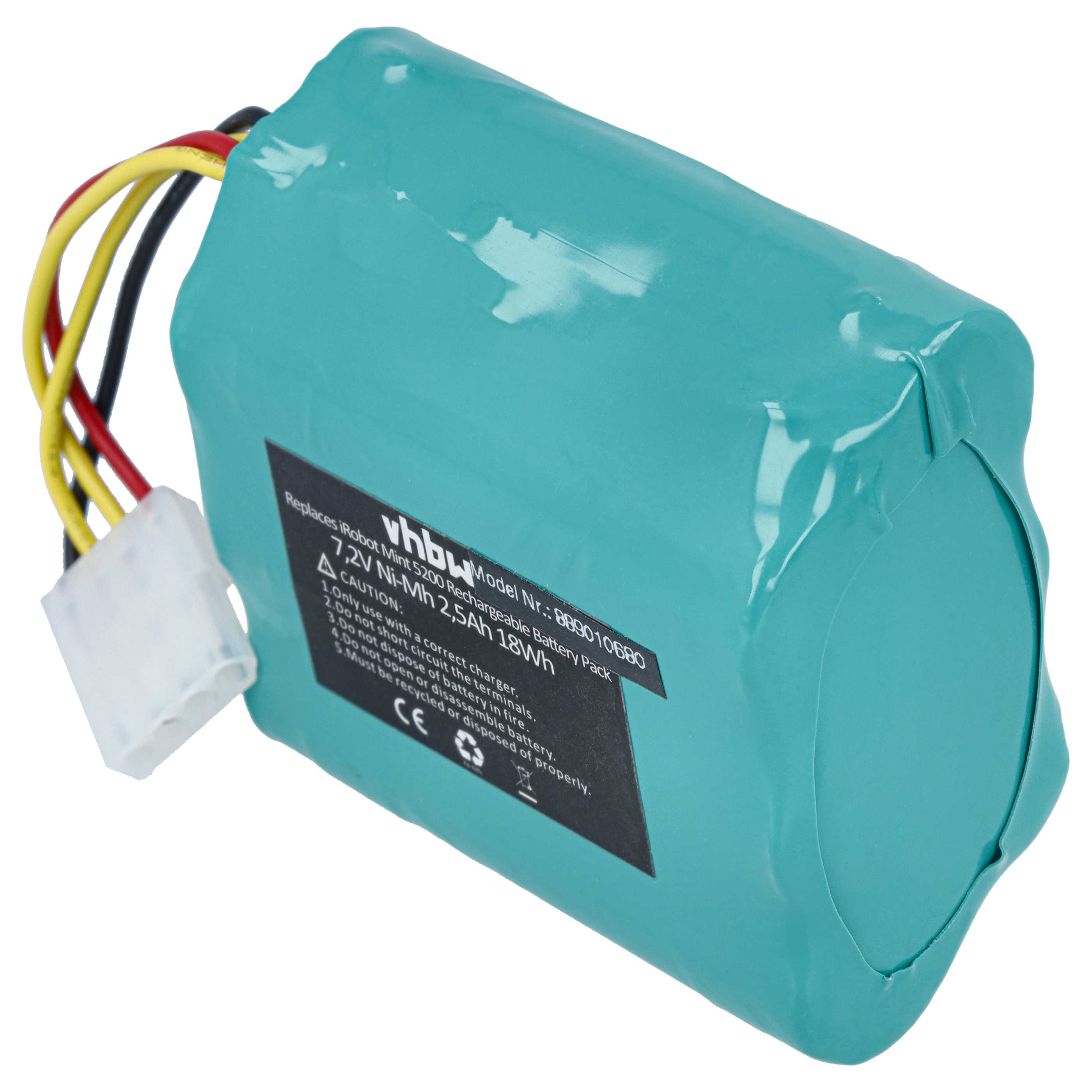 Akku als Ersatz für Neato 945-0005, 945-0024, 945-0006, 205-0001 für Neato Saugroboter - 2500mAh 7,2V NiMH