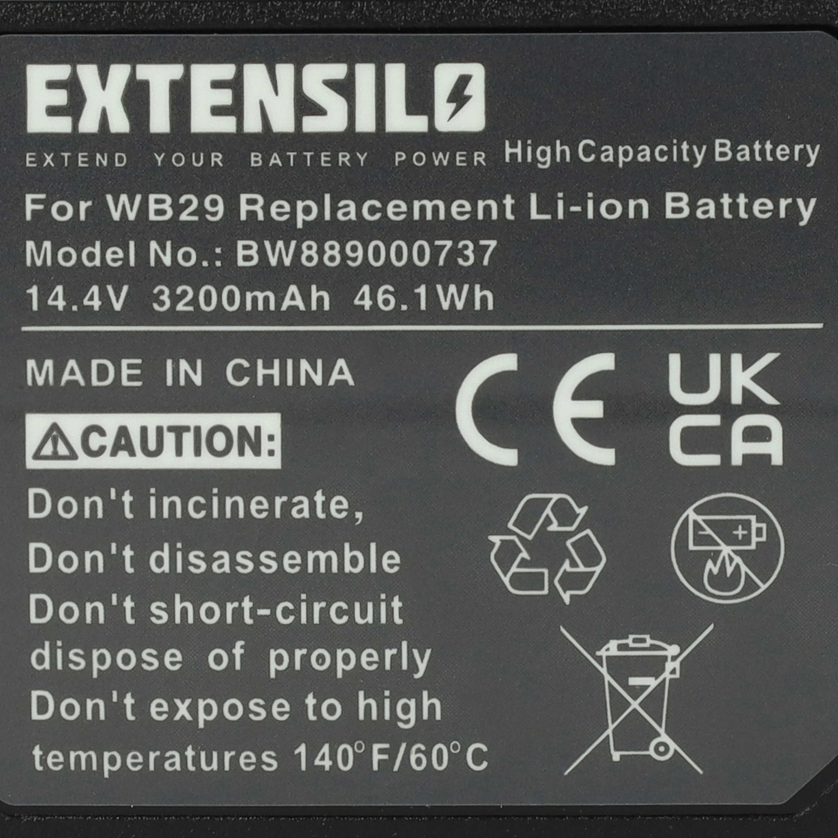 Blitzgerät-Akku als Ersatz für Godox WB29A, W29, WB29B - 3200mAh 14,4V Li-Ion