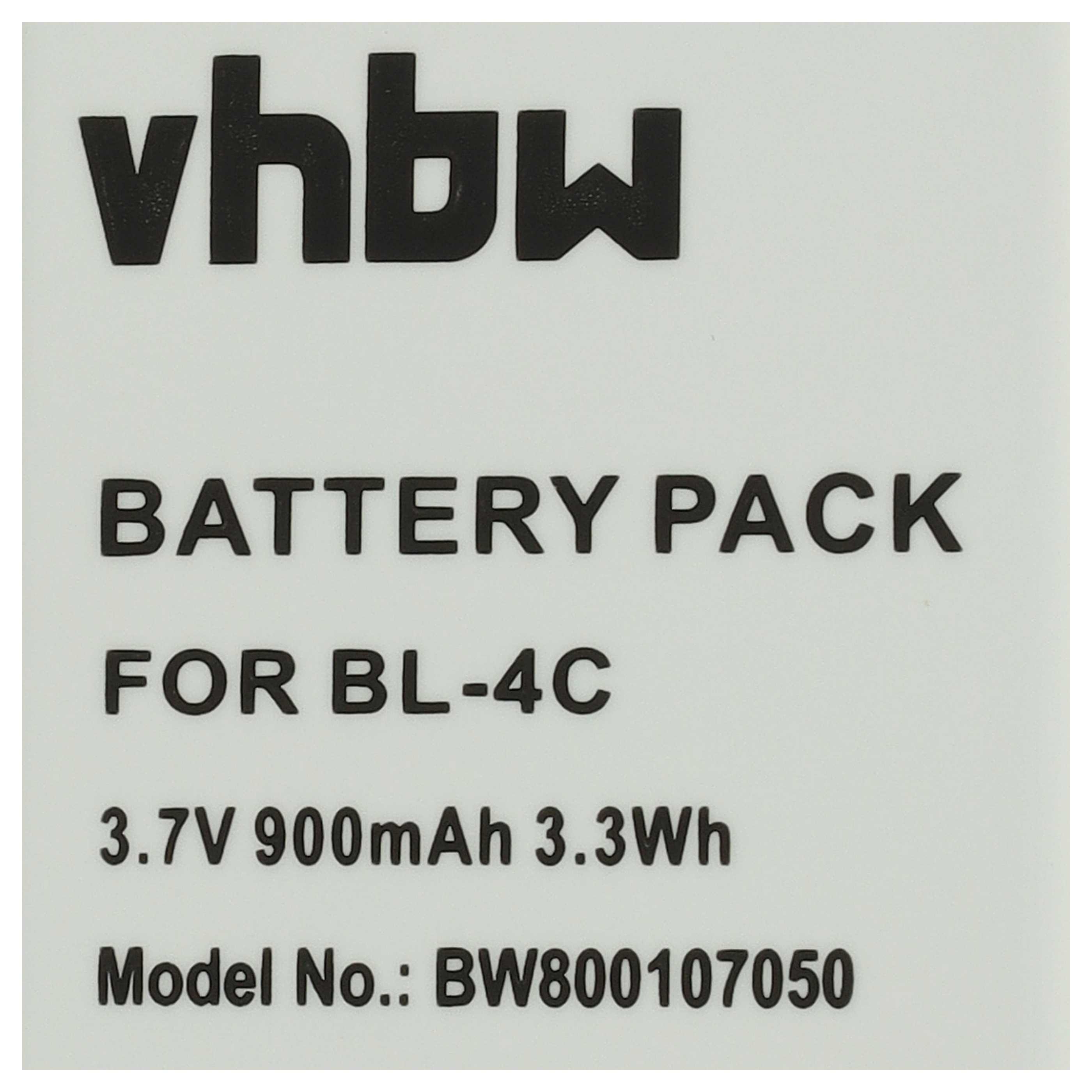 5x Akumulator do telefonu smartfona zamiennik BBK BL-4C - 900 mAh 3,7 V Li-Ion