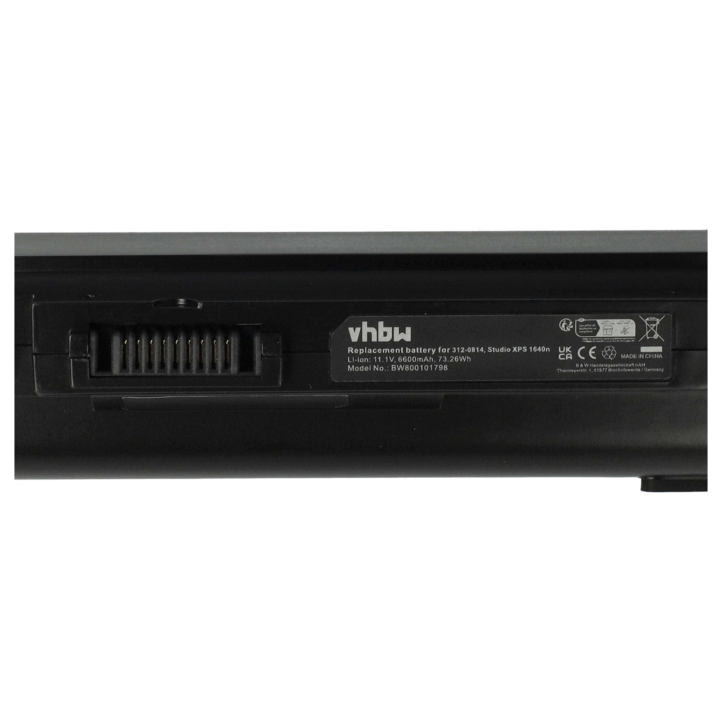 Akumulator do laptopa zamiennik Dell U011C, 451-10692, 312-0815, 312-0814 - 6600 mAh 11,1 V Li-Ion, czarny