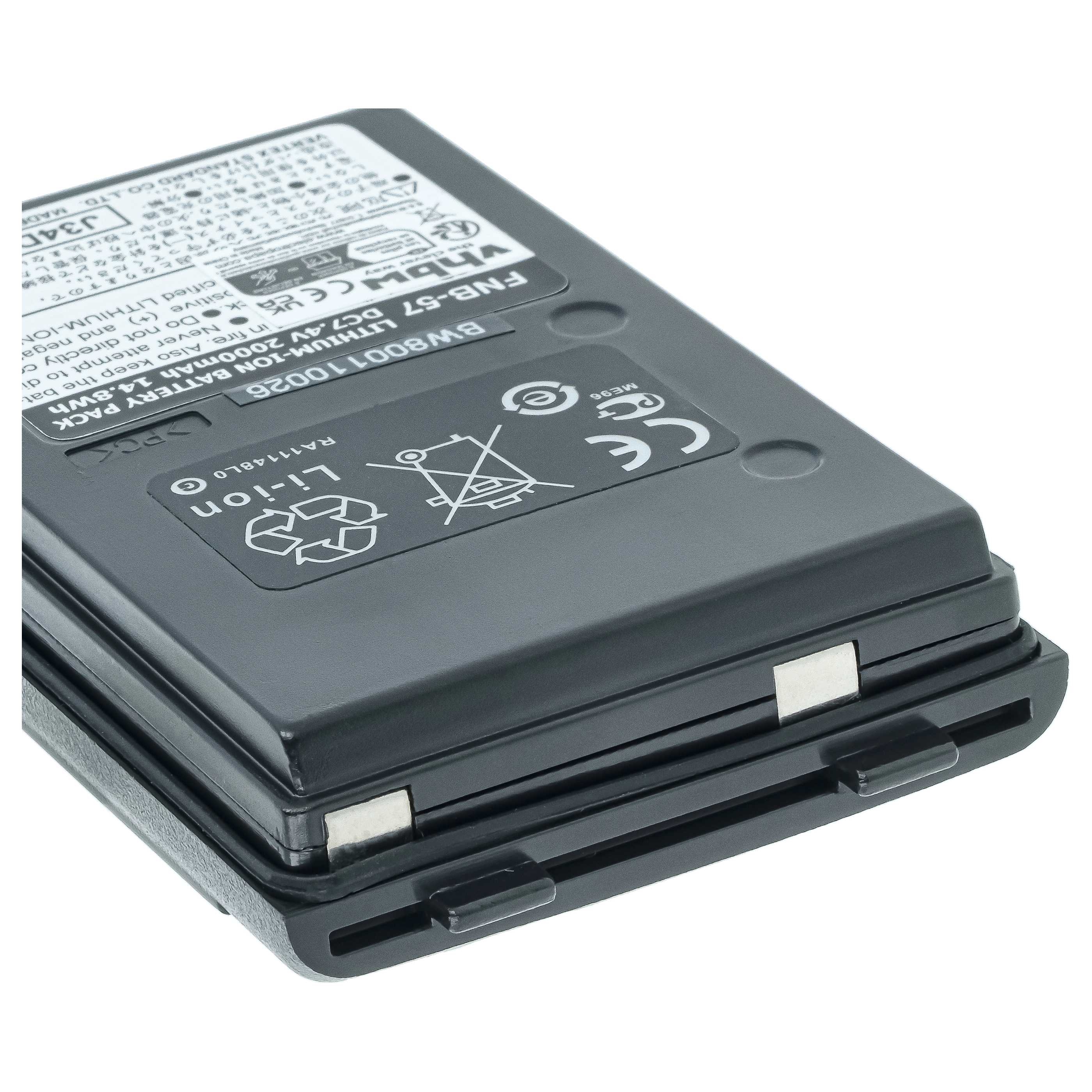 Akku (2 Stück) als Ersatz für Yaesu Vertex AAJ66X001 für Yaesu Vertex für Funkgerät - 2000mAh 7,4V Li-Ion