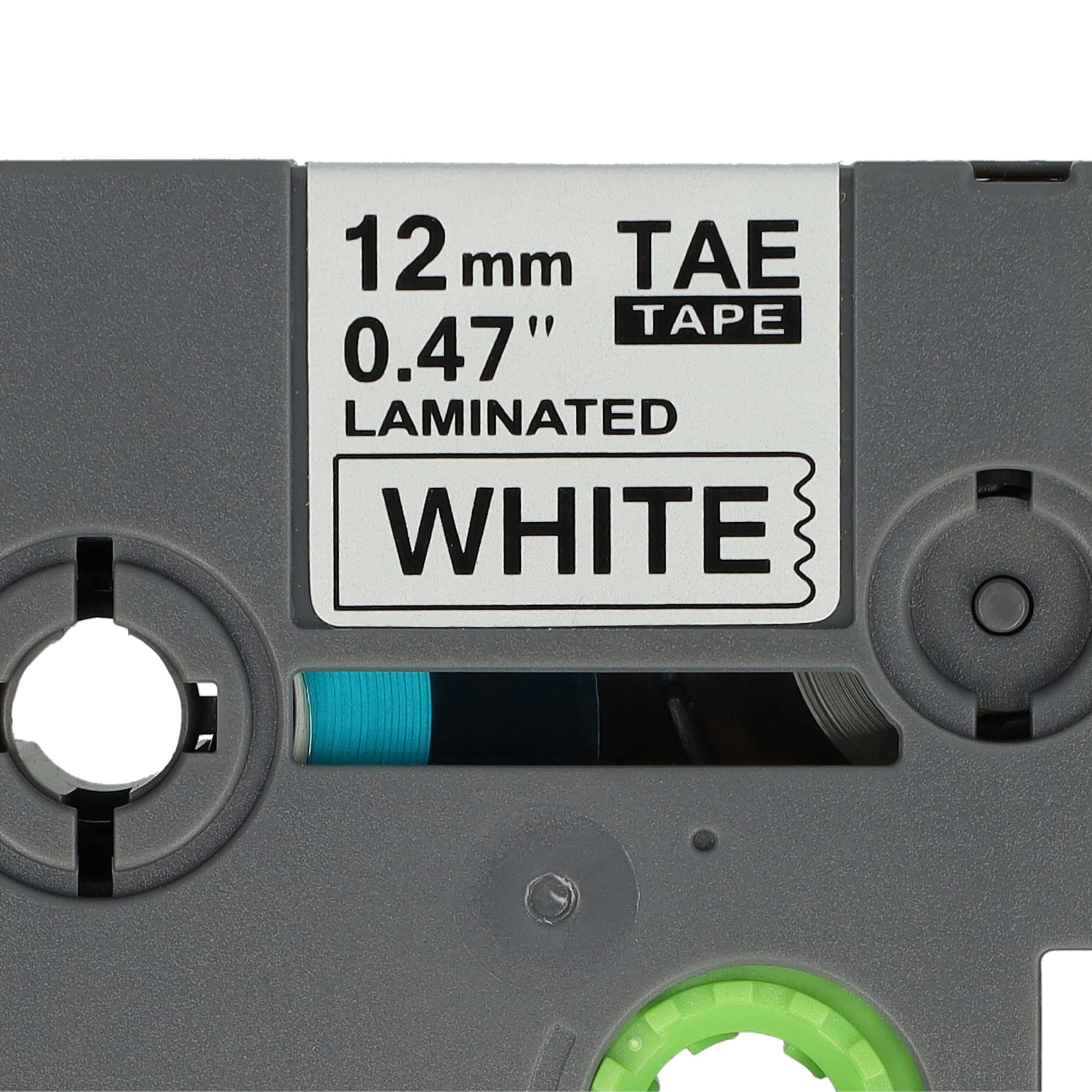 Label Tape as Replacement for Brother TZE-231S - 12 mm Black to White, plastic