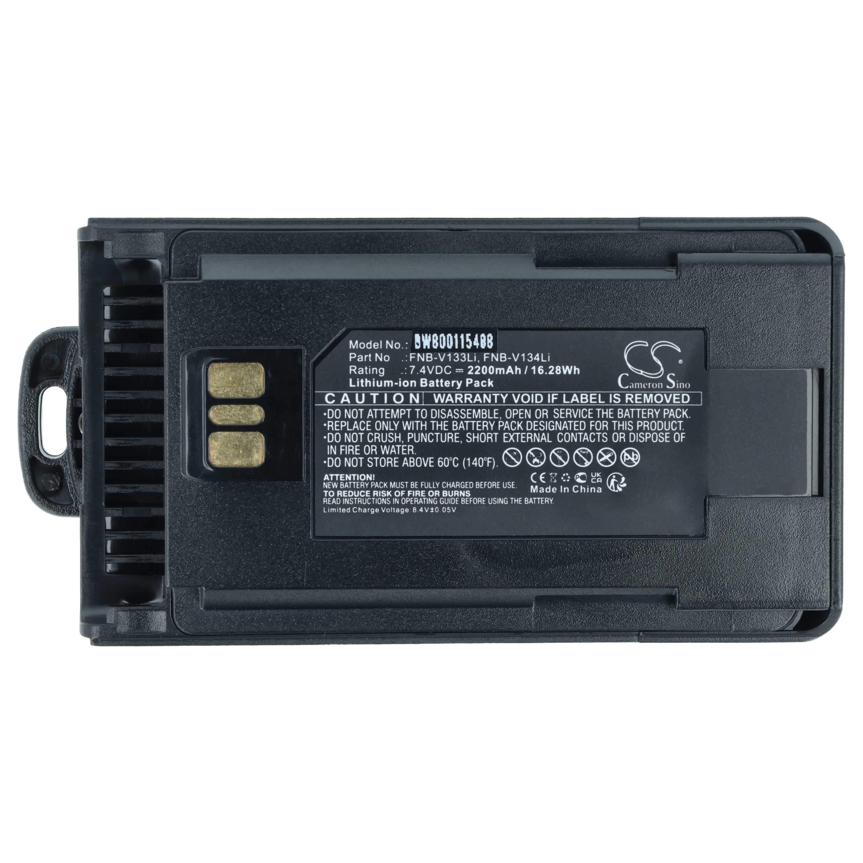 Radio 2x Battery replaces Motorola AAJ67X001, AAJ68X001, AAK66X501 - 2200 mAh 7.4 V Li-Ion + Belt Clip