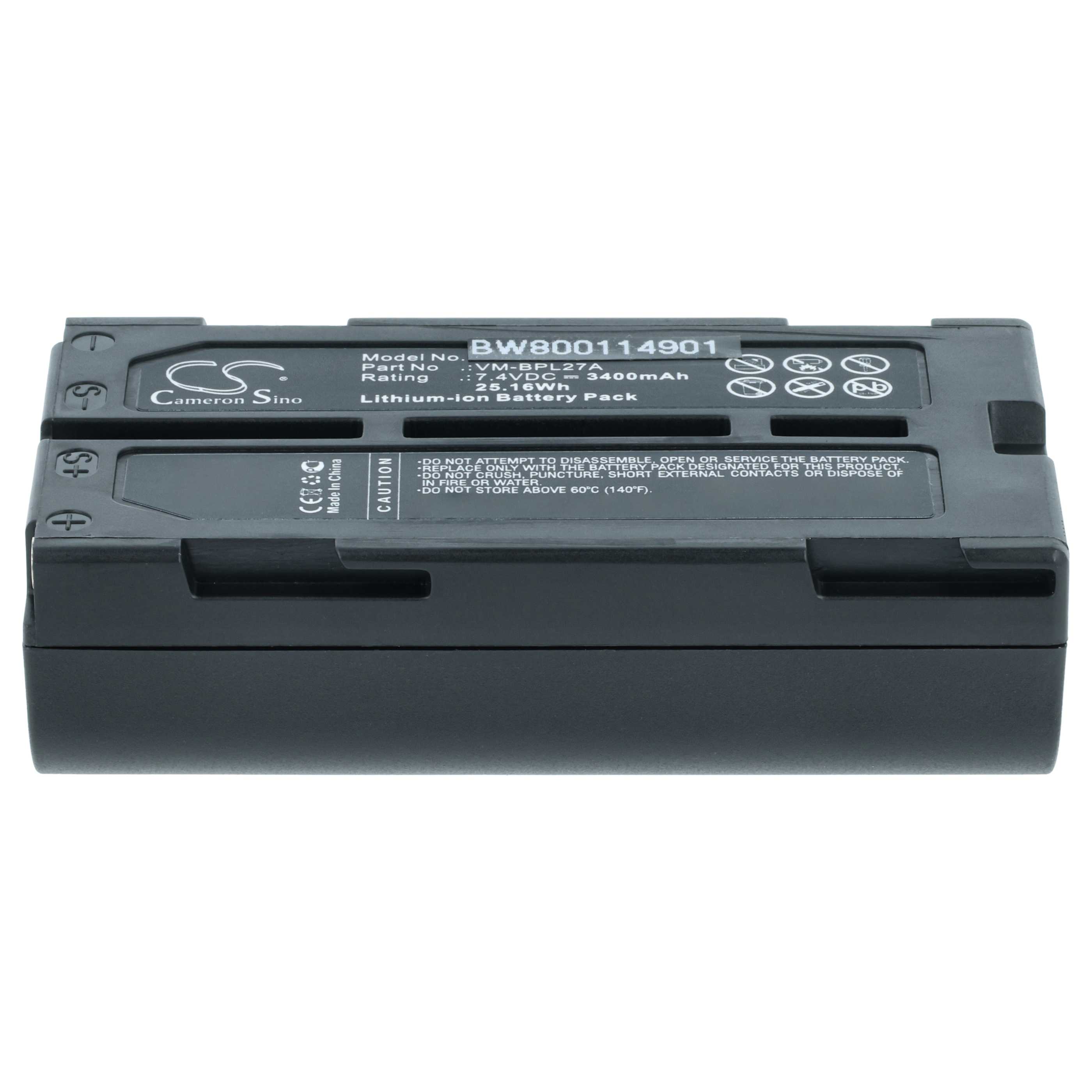 Batterie remplace Hitachi VM-BPL13J, VM-BPL13A, VM-BPL13, M-BPL30 pour caméscope Hitachi- 3400mAh 7,4V Li-ion
