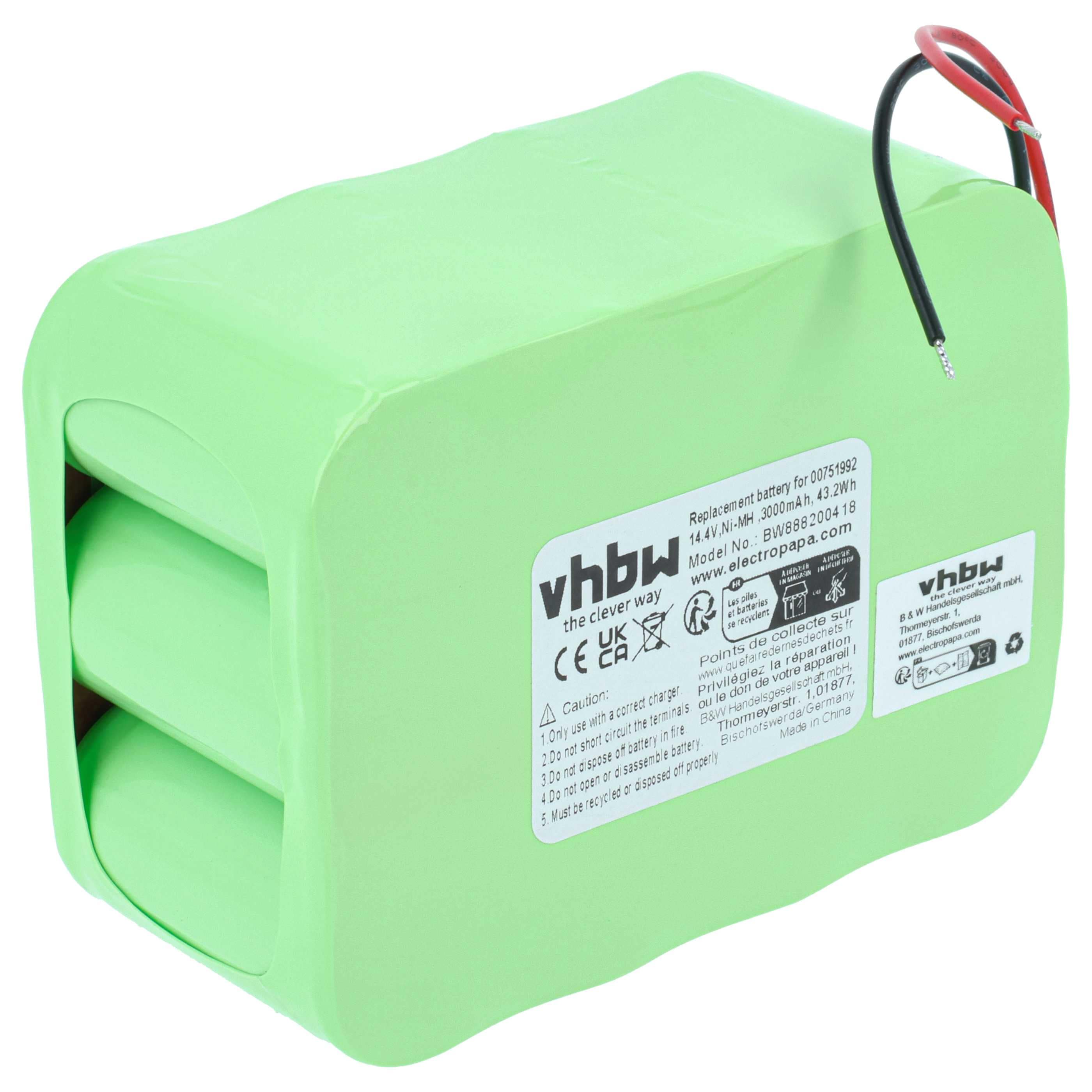 Akku als Ersatz für Bosch GPRHC18SV007, GP180SCHSV12Y2H, FD8901, 00751992 für Bosch - 3000mAh 14,4V NiMH