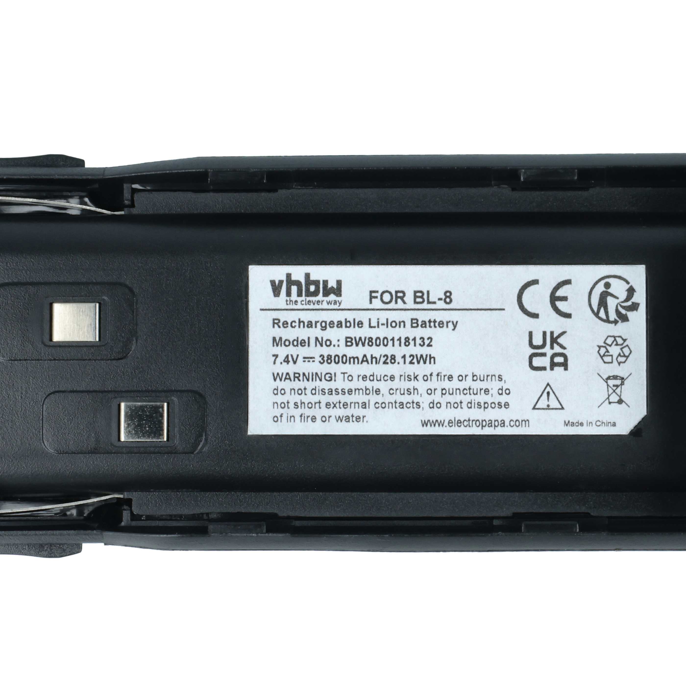 Akku (2 Stück) als Ersatz für Baofeng BL-8 für Baofeng für Funkgerät - 3800mAh 7,4V Li-Ion