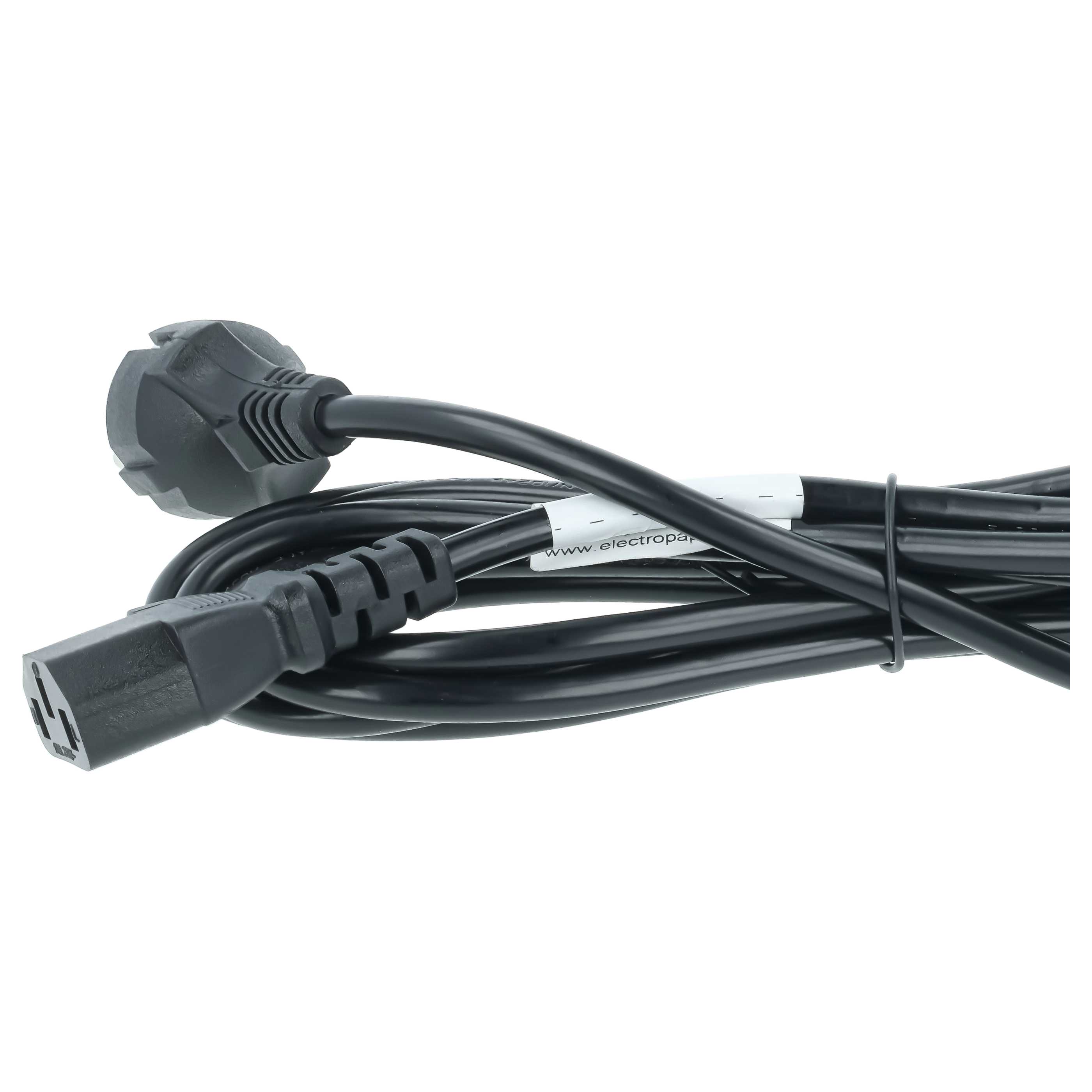 2x C13 Power Cable Euro Plug suitable for Devices e.g. PC Monitor Computer - 3 m