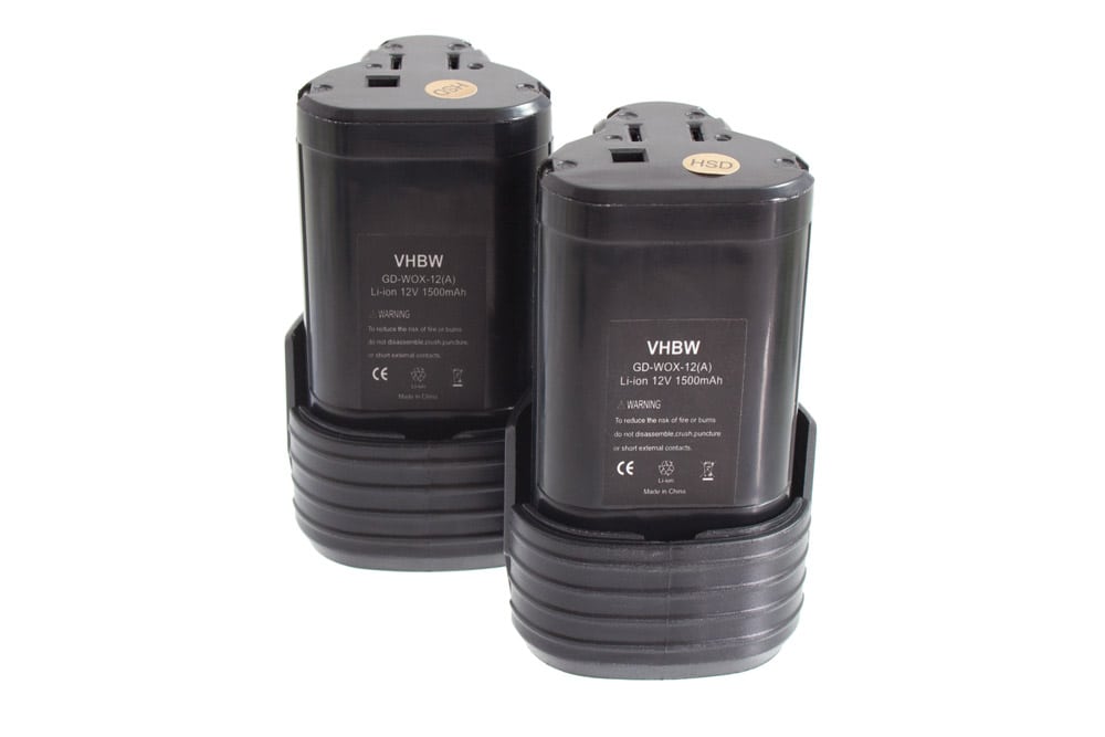 Batteria (2x pezzo) per attrezzo sostituisce Worx WA3503 - 1500 mAh, 12 V, Li-Ion