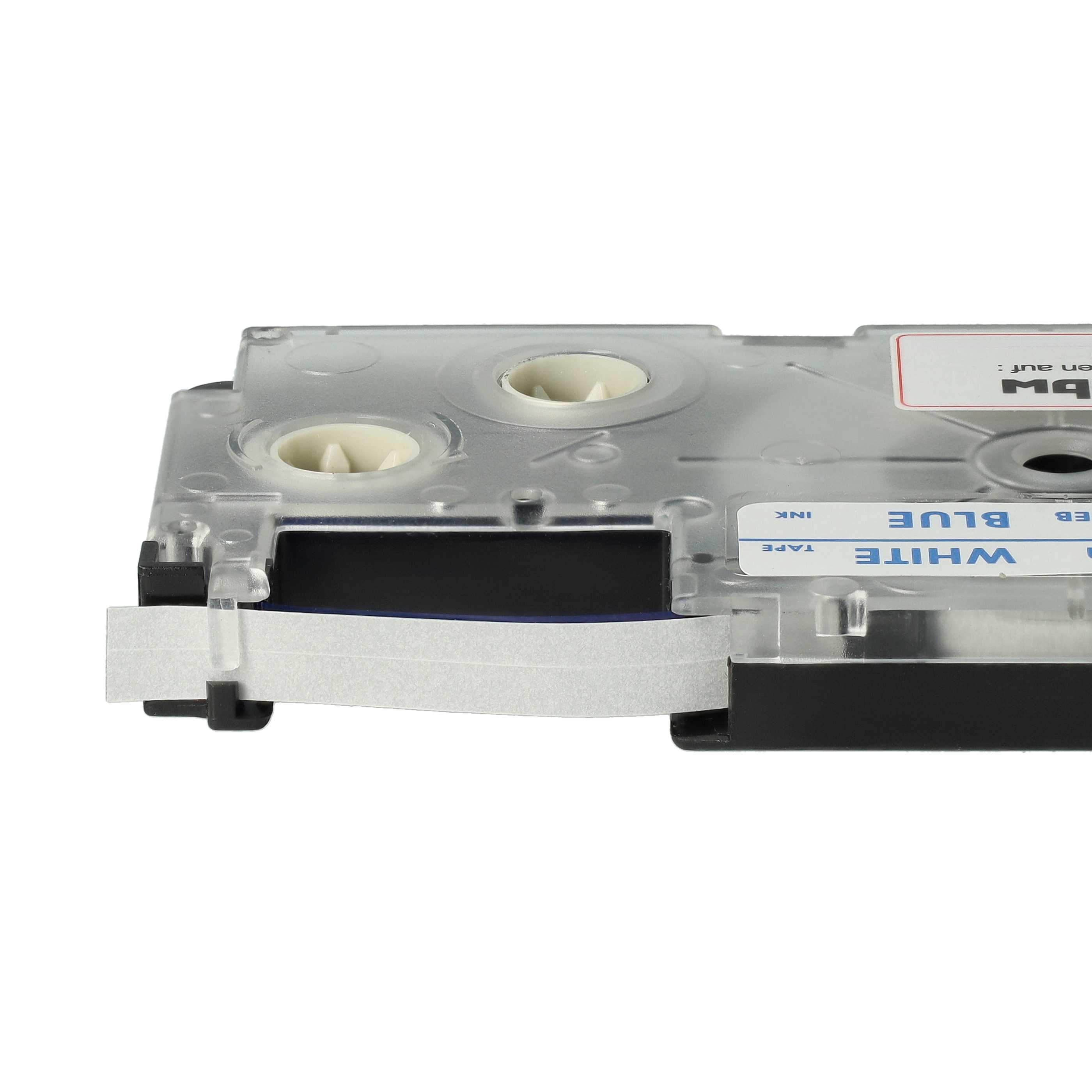 Label Tape replaces Casio XR-6WEB1, XR-6WEB - 6 mm Blue to White