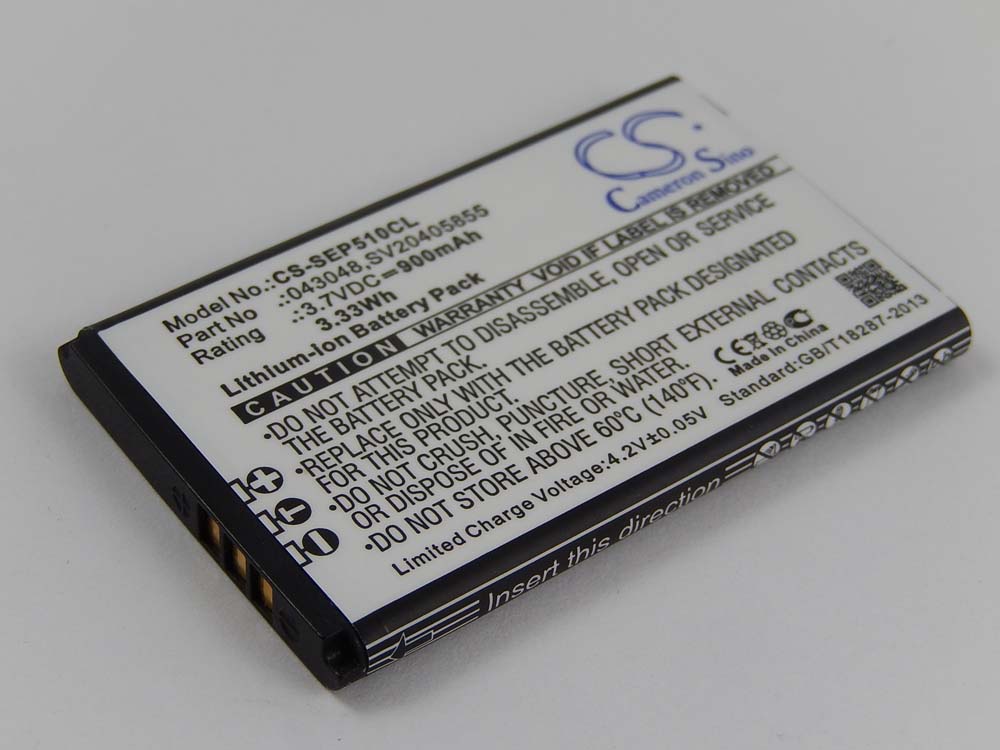 Batería reemplaza Swissvoice C0487, 20405928, 043048 para teléfono fijo Swissvoice - 900 mAh 3,7 V Li-Ion