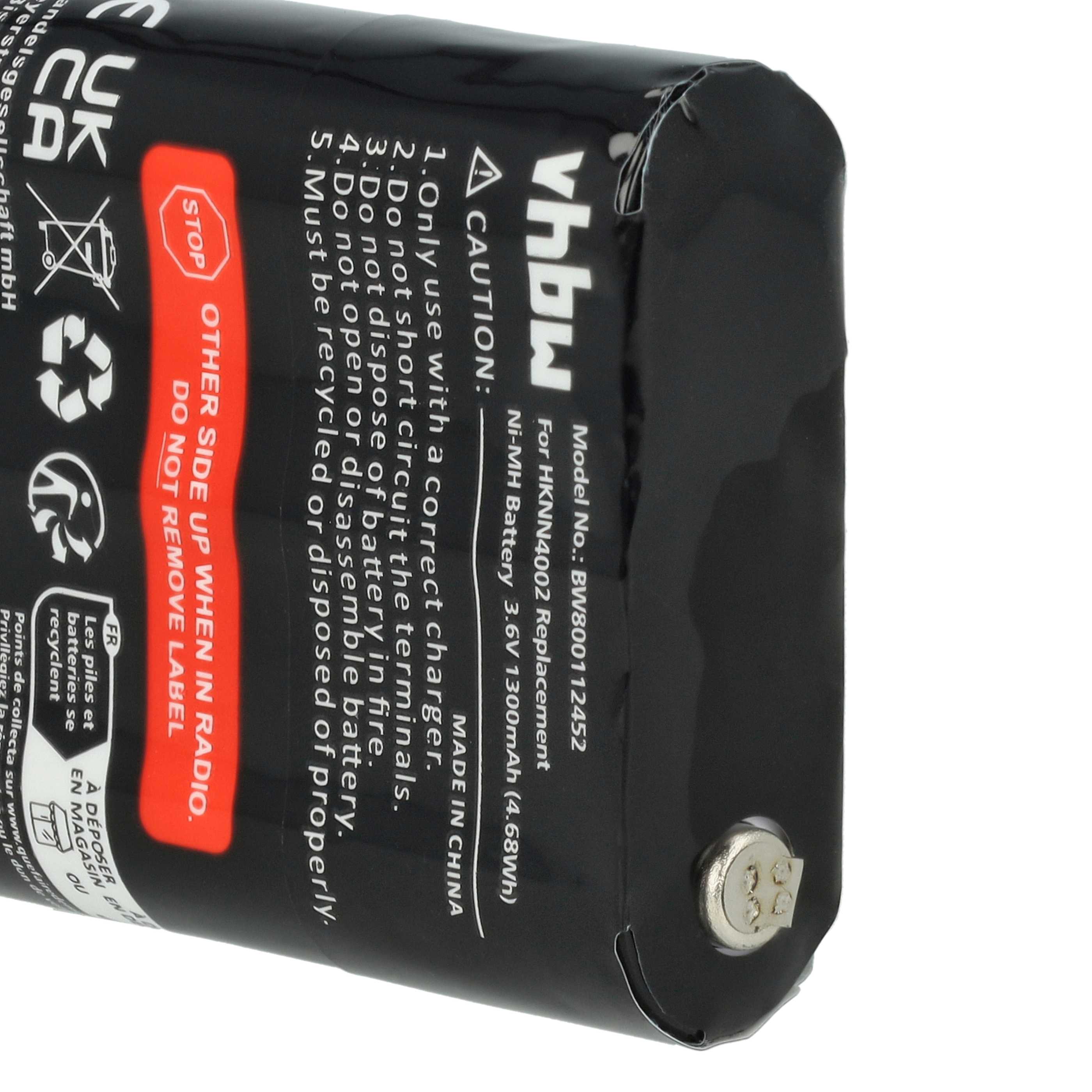 Radio 10x Battery replaces Motorola FRS-4002A, HKNN4002B, HKNN4002A, 56315, 4002A - 1300 mAh 3.6 V NiMH
