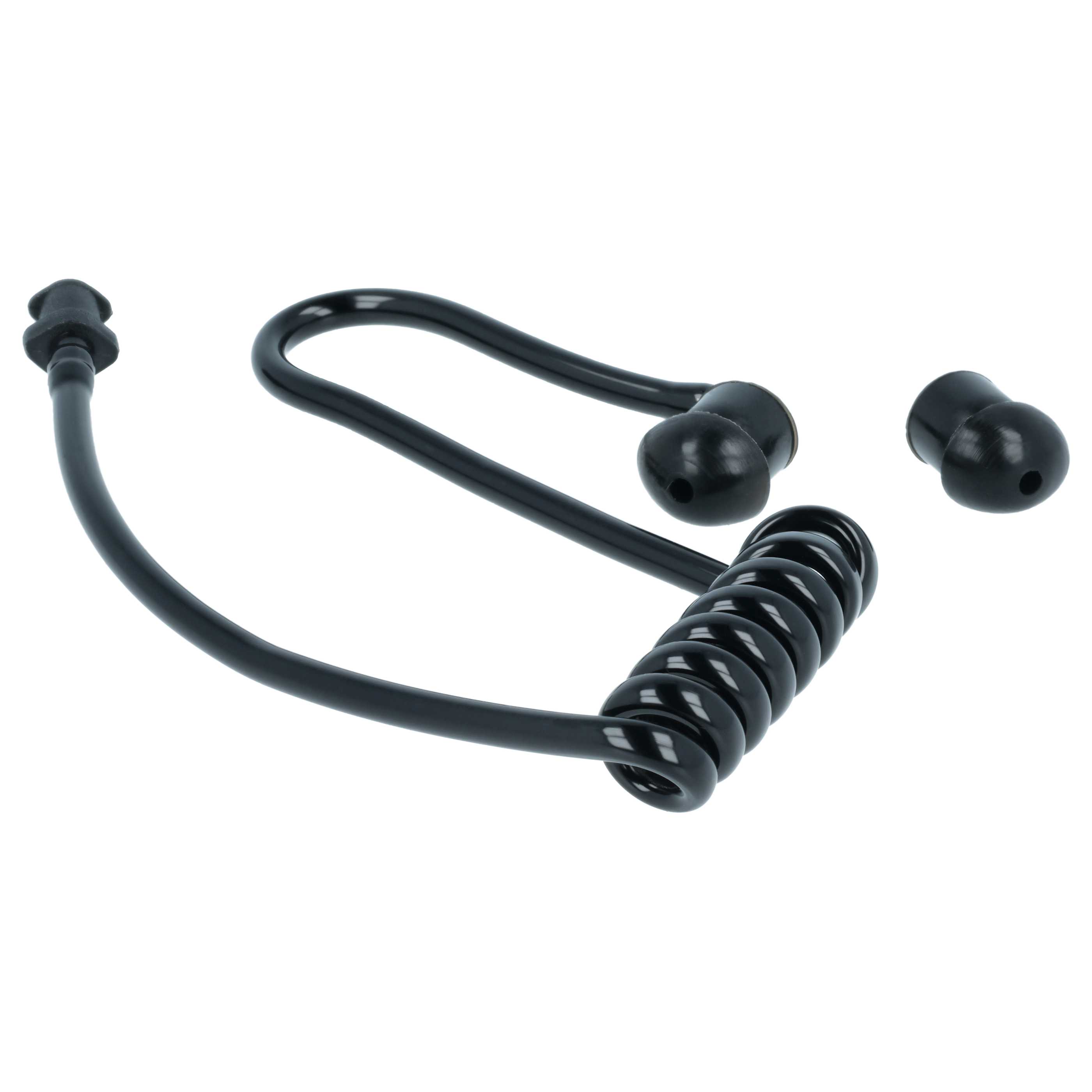 5x Sound Tube suitable for Headset - Incl. 10x ear plug, Black, Transparent