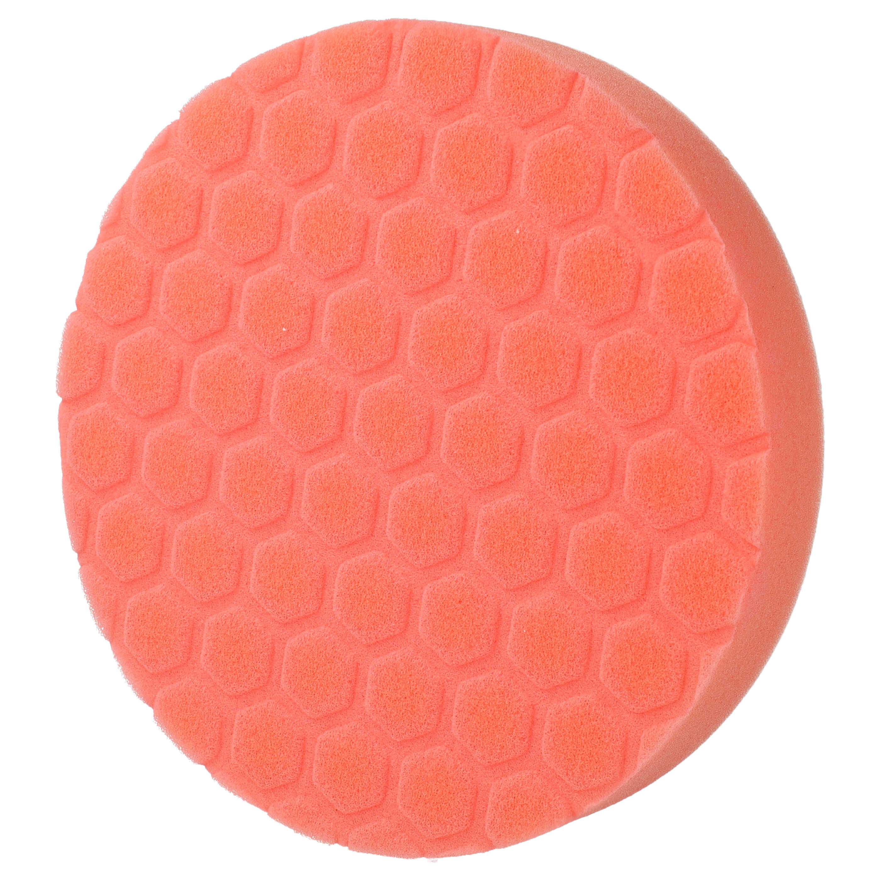 2x Polierscheibe für Poliermaschinen - 15 cm, medium, hexagonal, orange, weiß