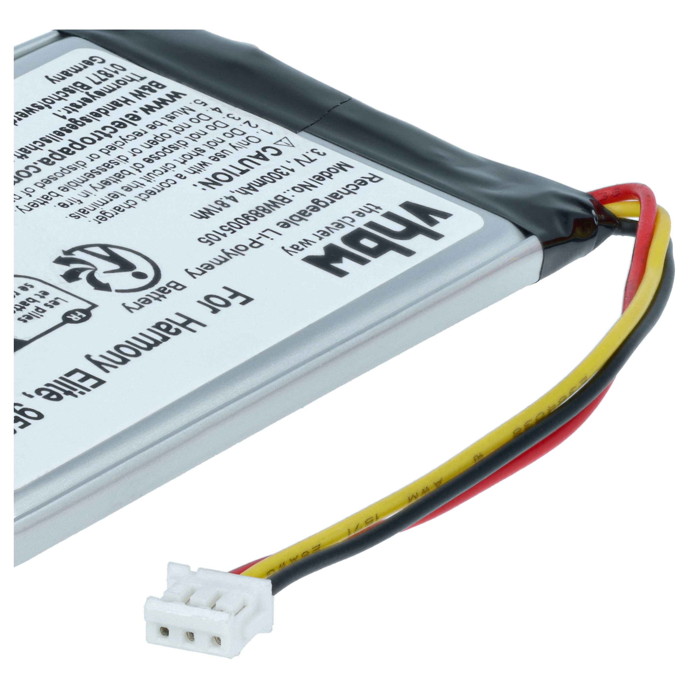 Batterie remplace Logitech 533-000128, 623158 pour téléphone Logitech - 1300mAh 3,7V Li-polymère