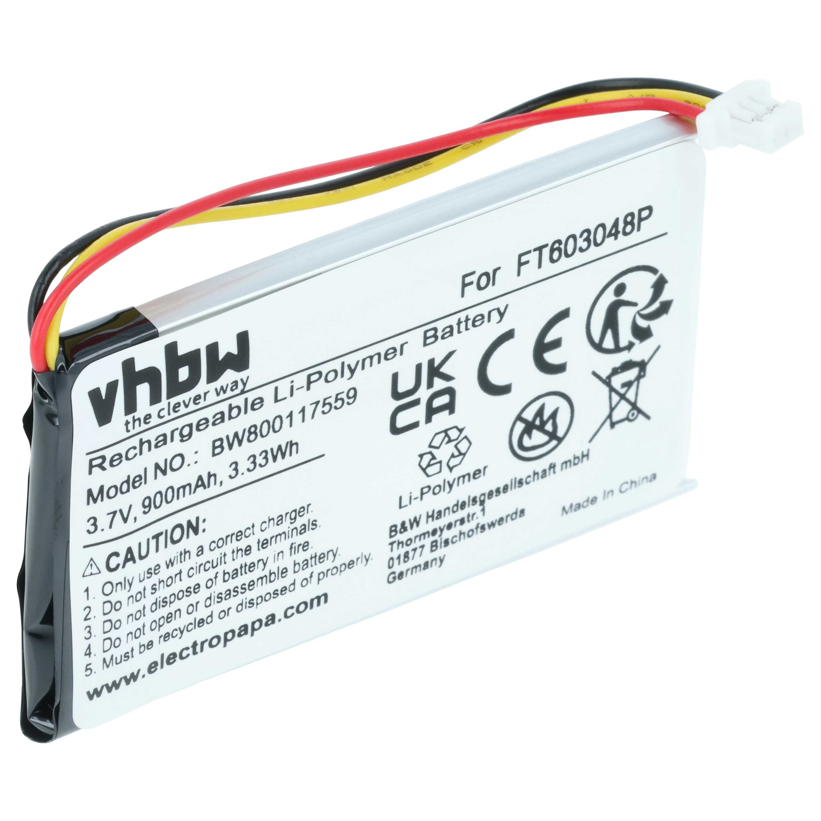 Akumulator do słuchawek bezprzewodowych zamiennik Turtle Beach FT603048P - 900 mAh 3,7 V Li-Ion