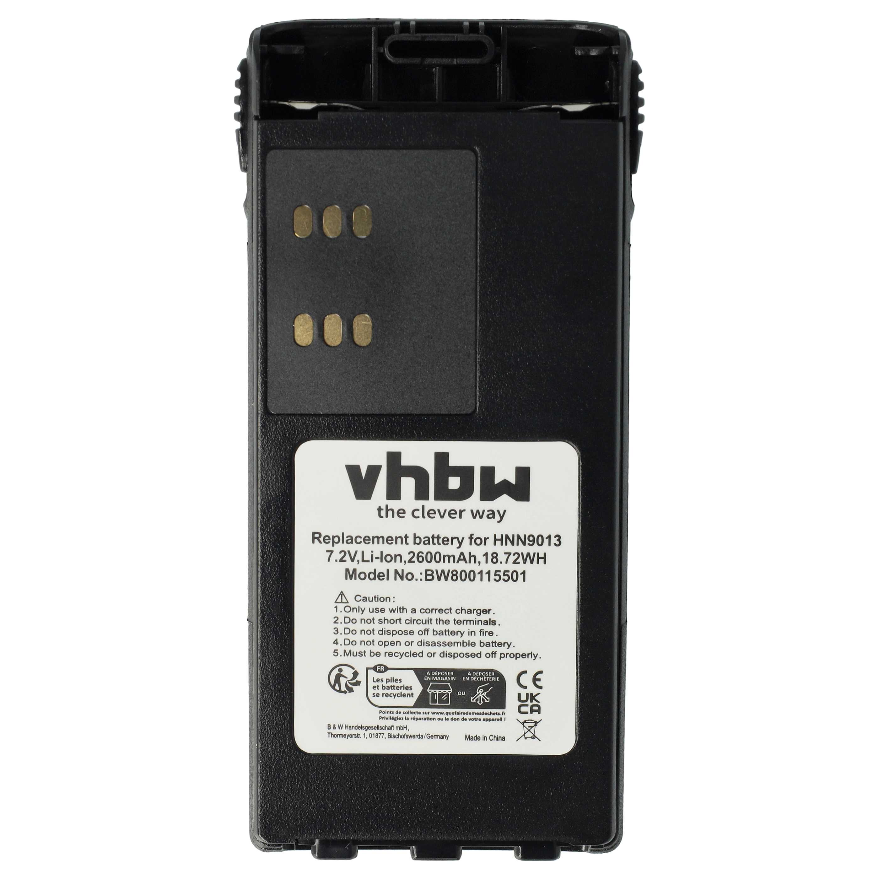 Radio 10x Battery replaces Motorola HMNN4151, HMNN4154, HNN4001, HMNN4158, HMNN4159 - 2600 mAh 7.4 V Li-Ion