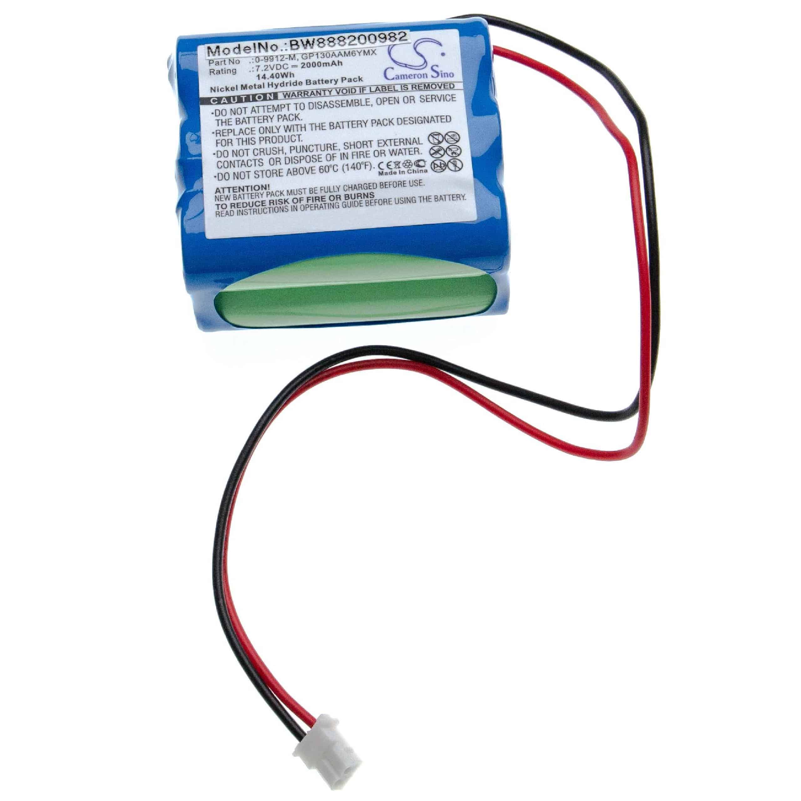 Alarm System Battery Replacement for BT GP100AAS6YMX, GP130AAM6YMX, GP220AAM6YMX - 2000mAh 7.2V NiMH