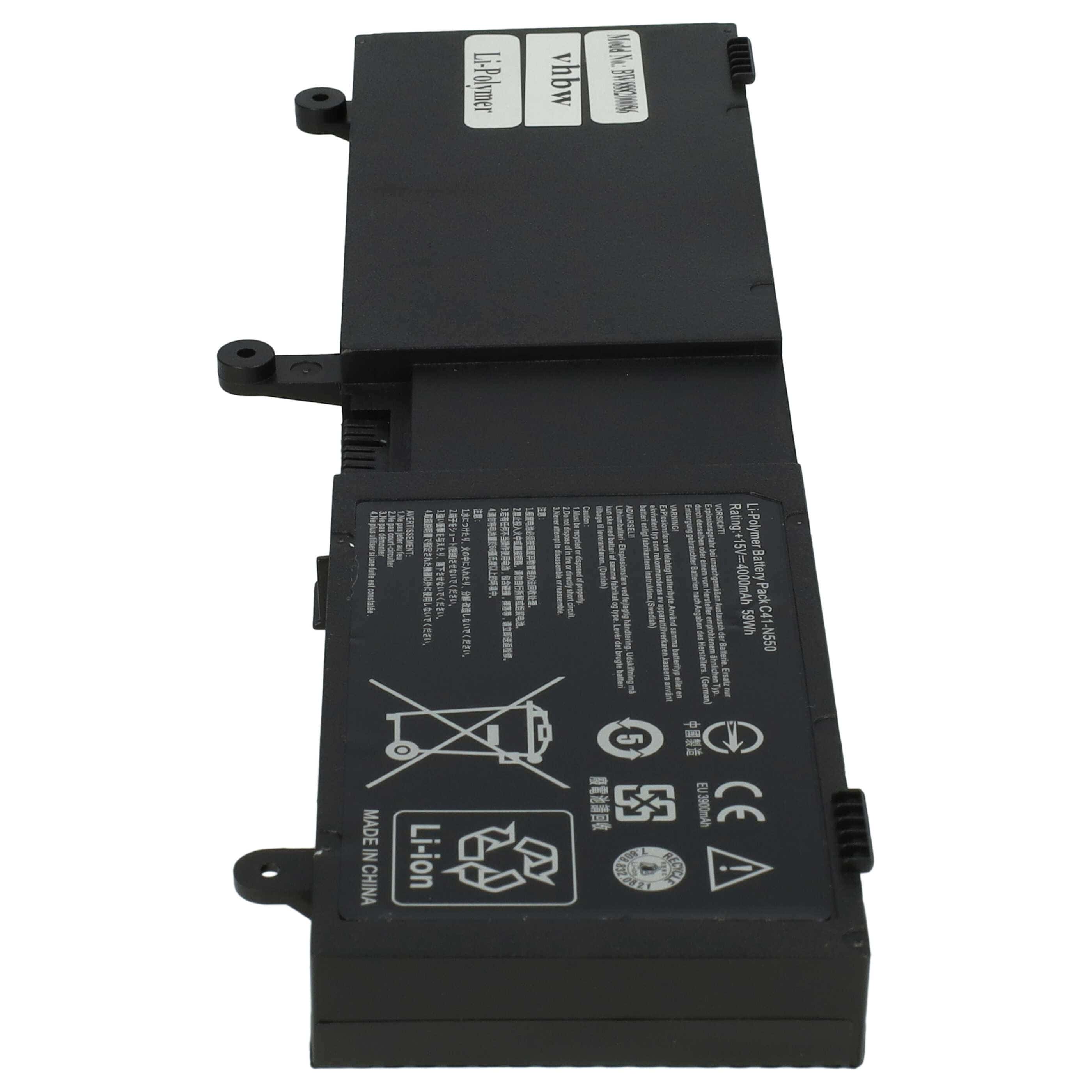Batteria sostituisce Asus 0B200-00390000, 0B200-00390100 per notebook Asus - 4000mAh 15V Li-Poly nero