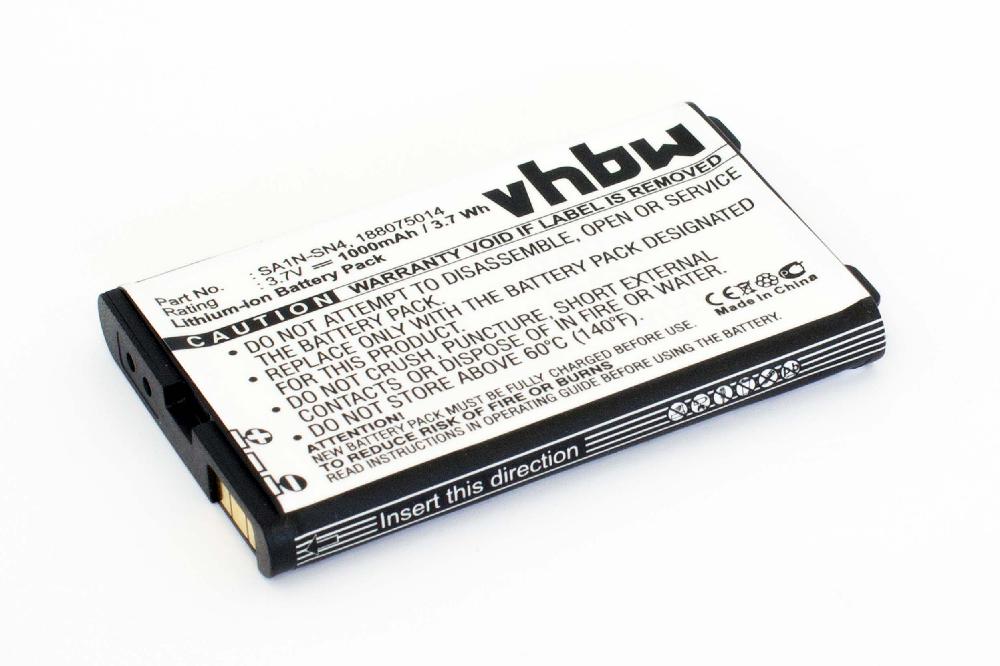 Batterie remplace Sagem SA1M-SN2, 188075014, SA1N-SN4 pour téléphone portable - 1000mAh, 3,7V, Li-ion