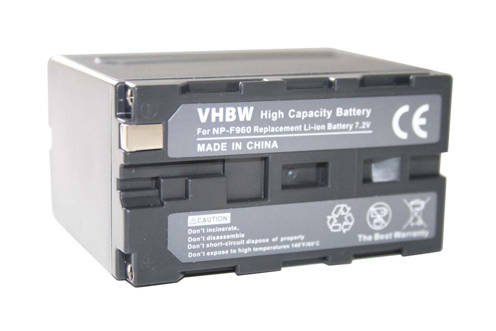 Videocamera Battery Replacement for Sony NP-F930, NP-F960, NP-F950, NP-F950/B, NP-F930/B - 6000mAh 7.2V Li-Ion