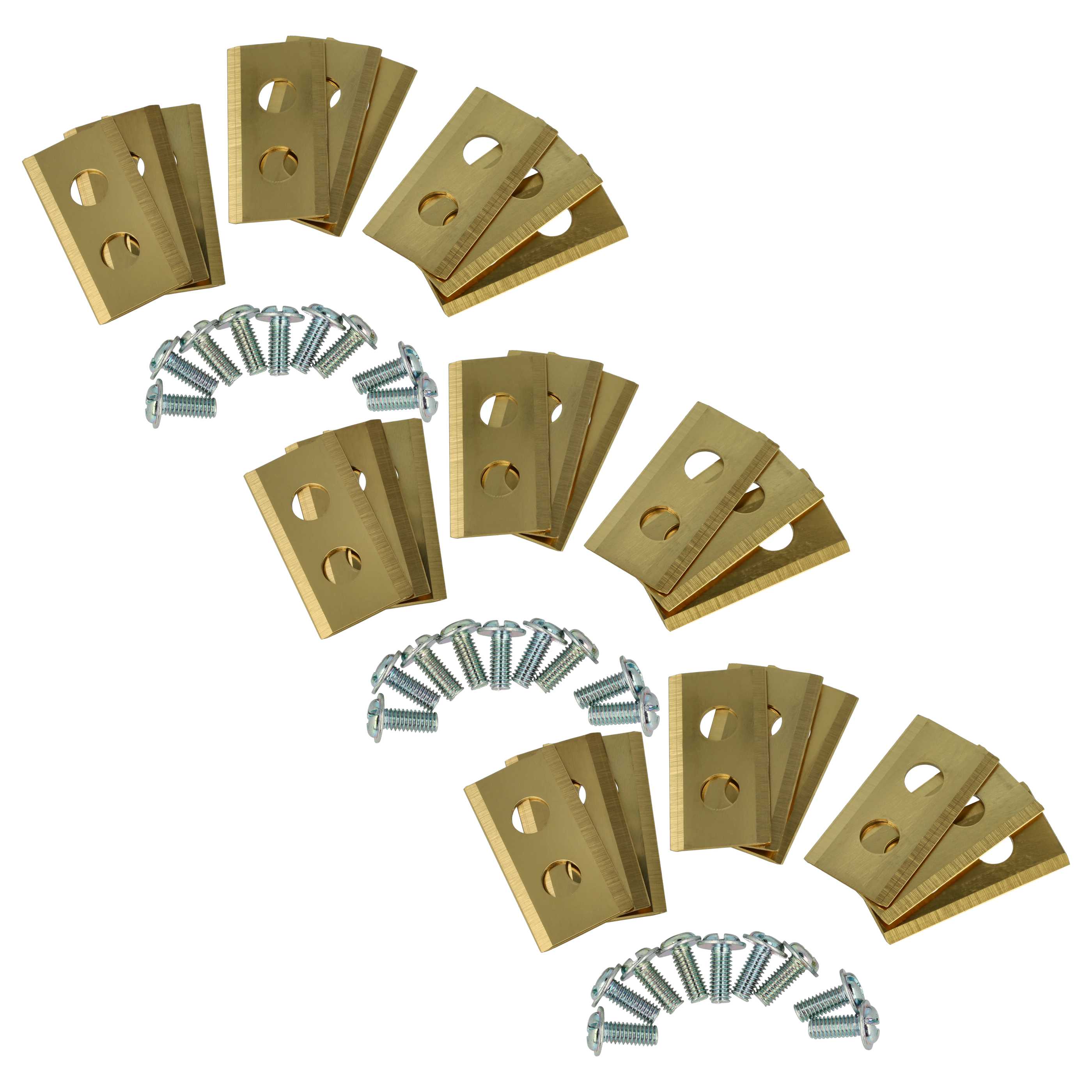 27x Lames pour tondeuse PowerPlus – Couteaux acier (revêtement en titane), Gold