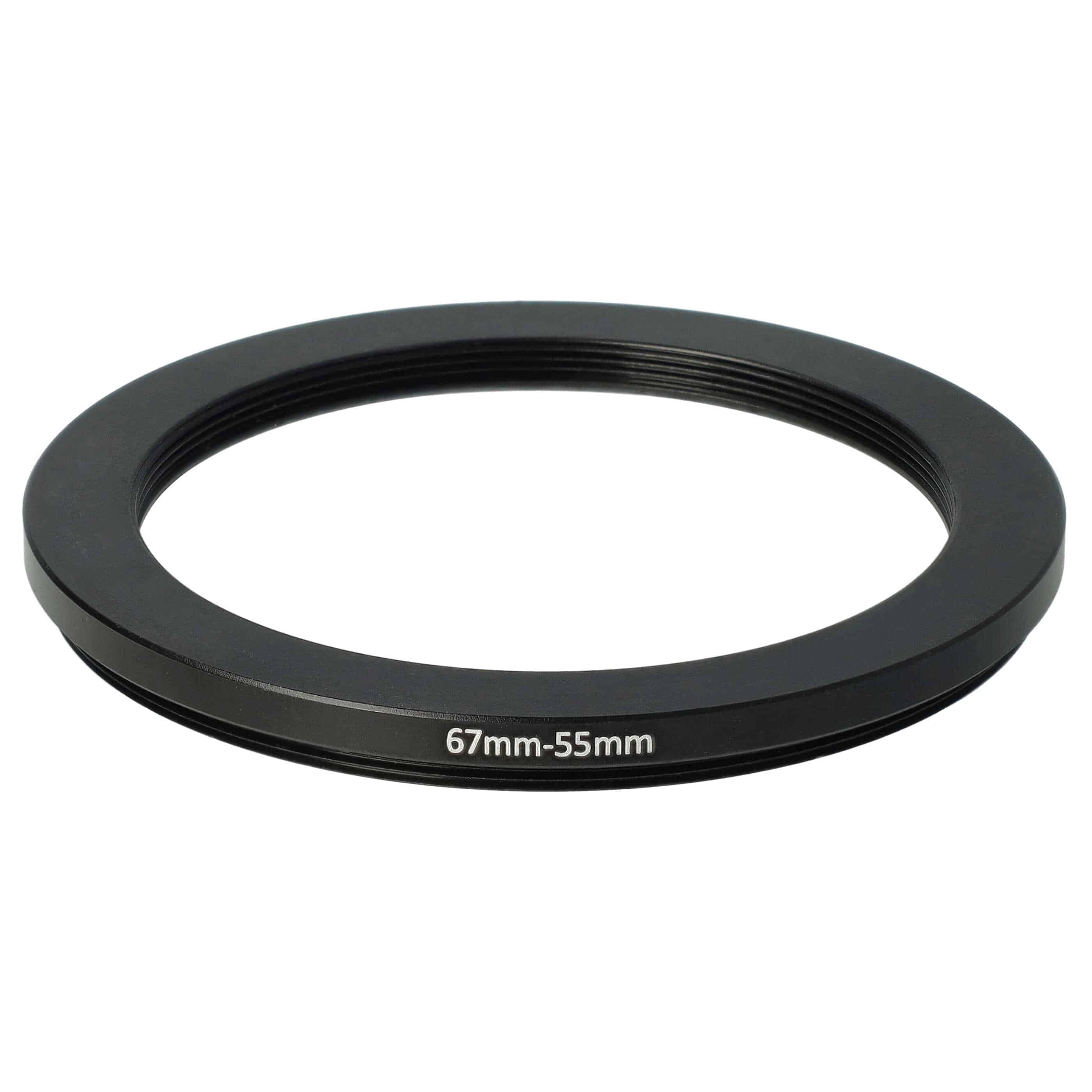 Step-Down-Ring Adapter von 67 mm auf 55 mm passend für Kamera Objektiv - Filteradapter, Metall, schwarz