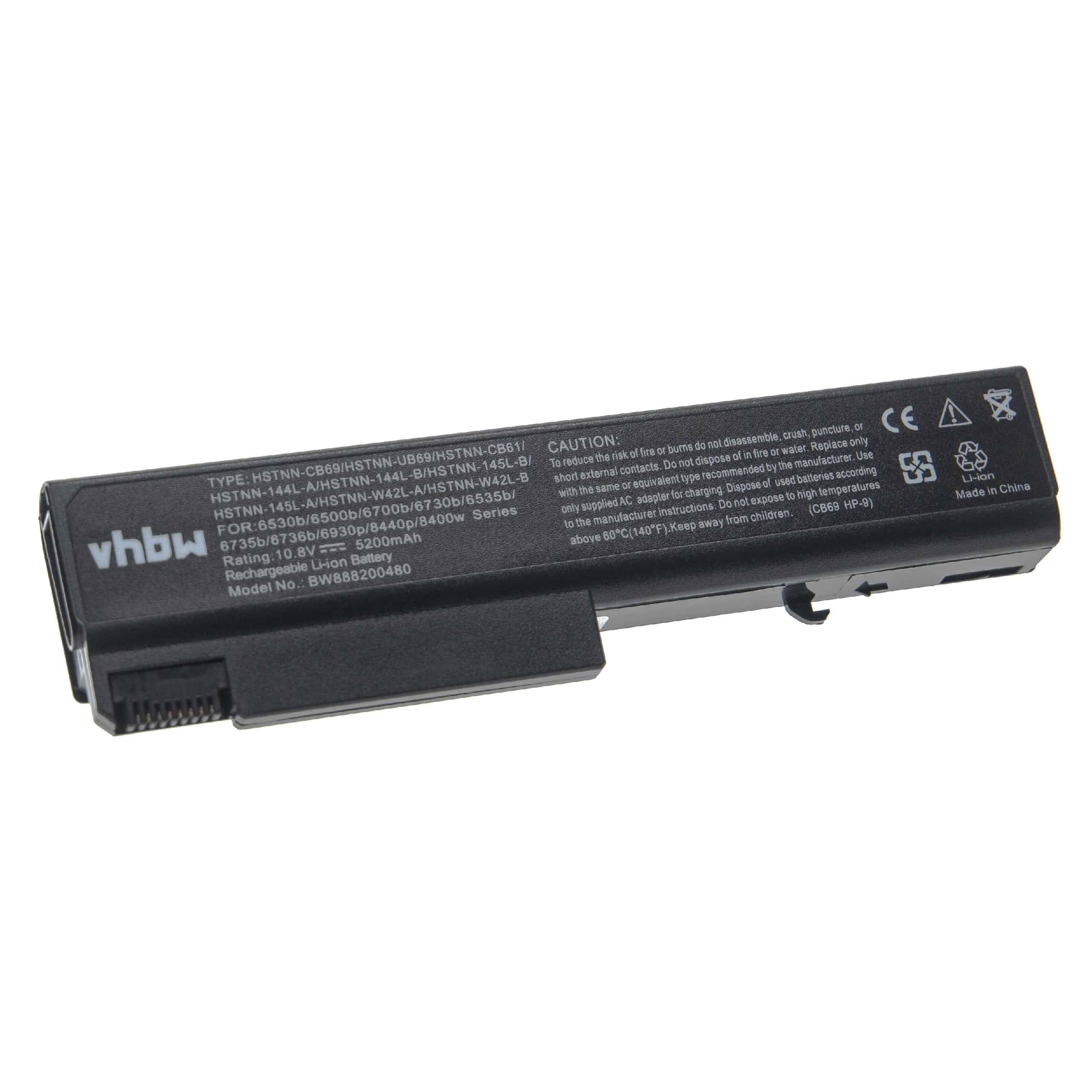 Notebook Battery Replacement for HP HSTNN-144C-A, 491173-543, 484786-001 - 5200mAh 10.8V Li-Ion, black