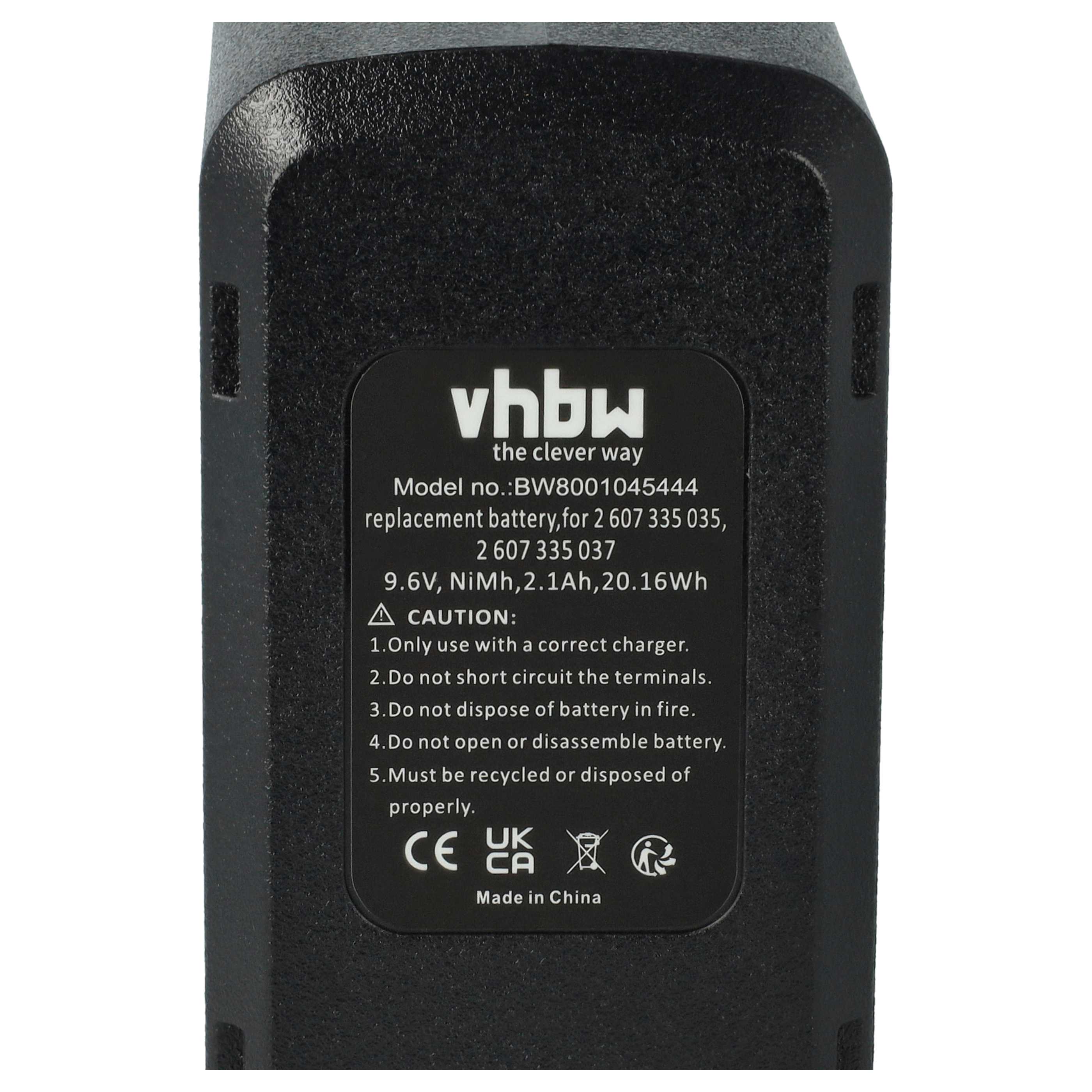 Batterie remplace Bosch 2 607 335 037, 2 607 335 035 pour outil électrique - 2000 mAh, 9,6 V, NiMH