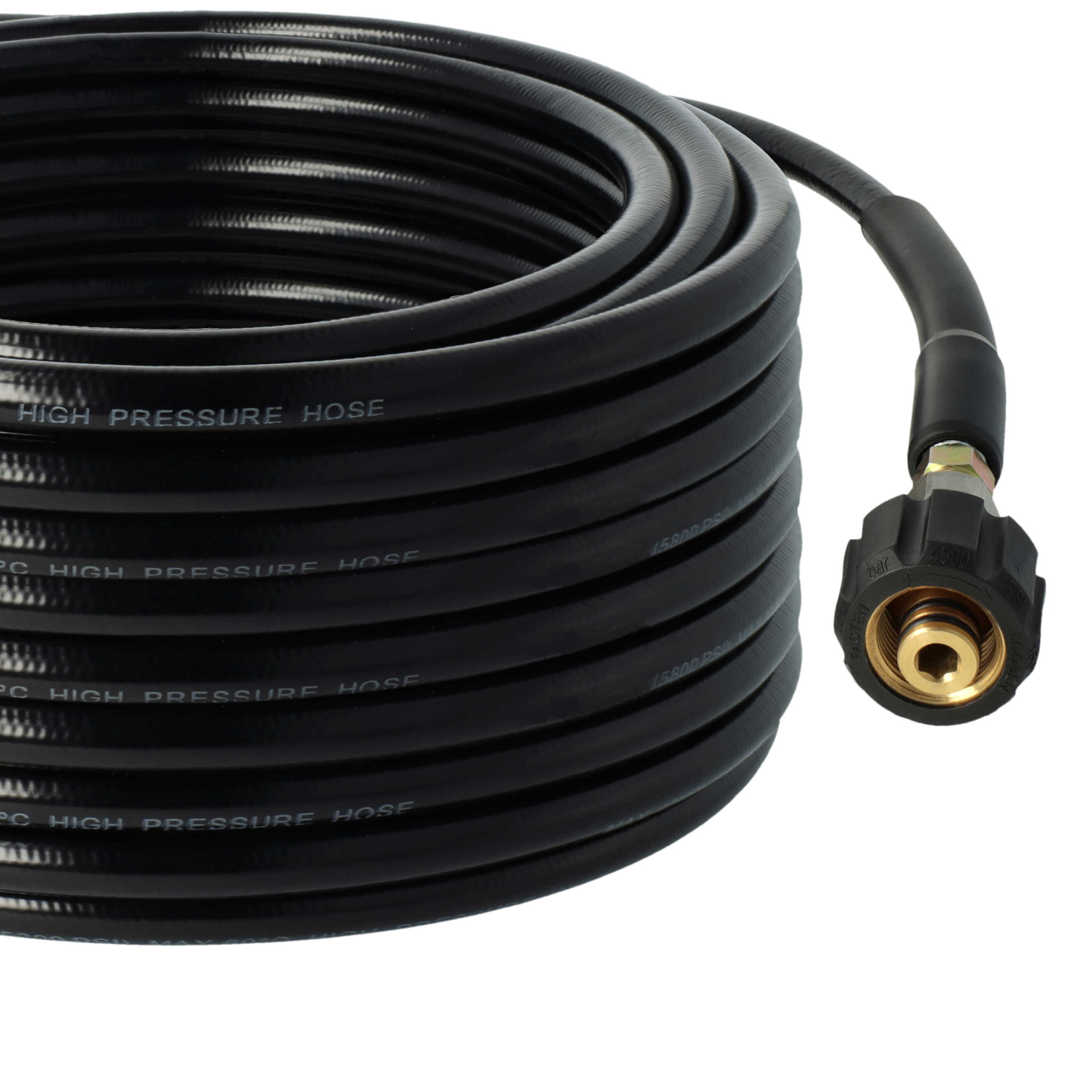 vhbw 30 m Extension Hose High-Pressure Cleaner with M22 x 1.5 Threaded Connection Black