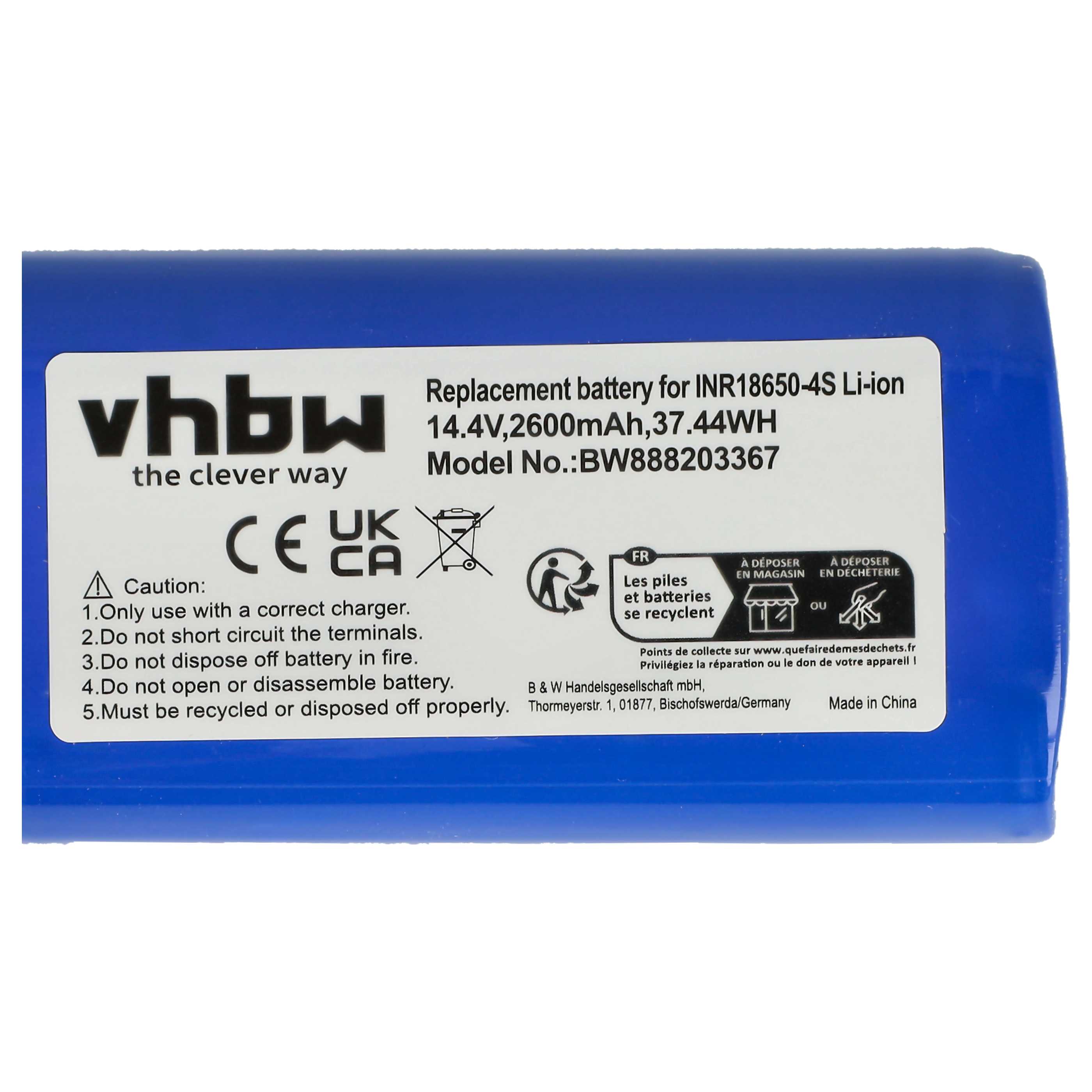 Battery suitable for Severin Chill RB 7028, RB-7028 2600mAh, 14.4V, Li-Ion