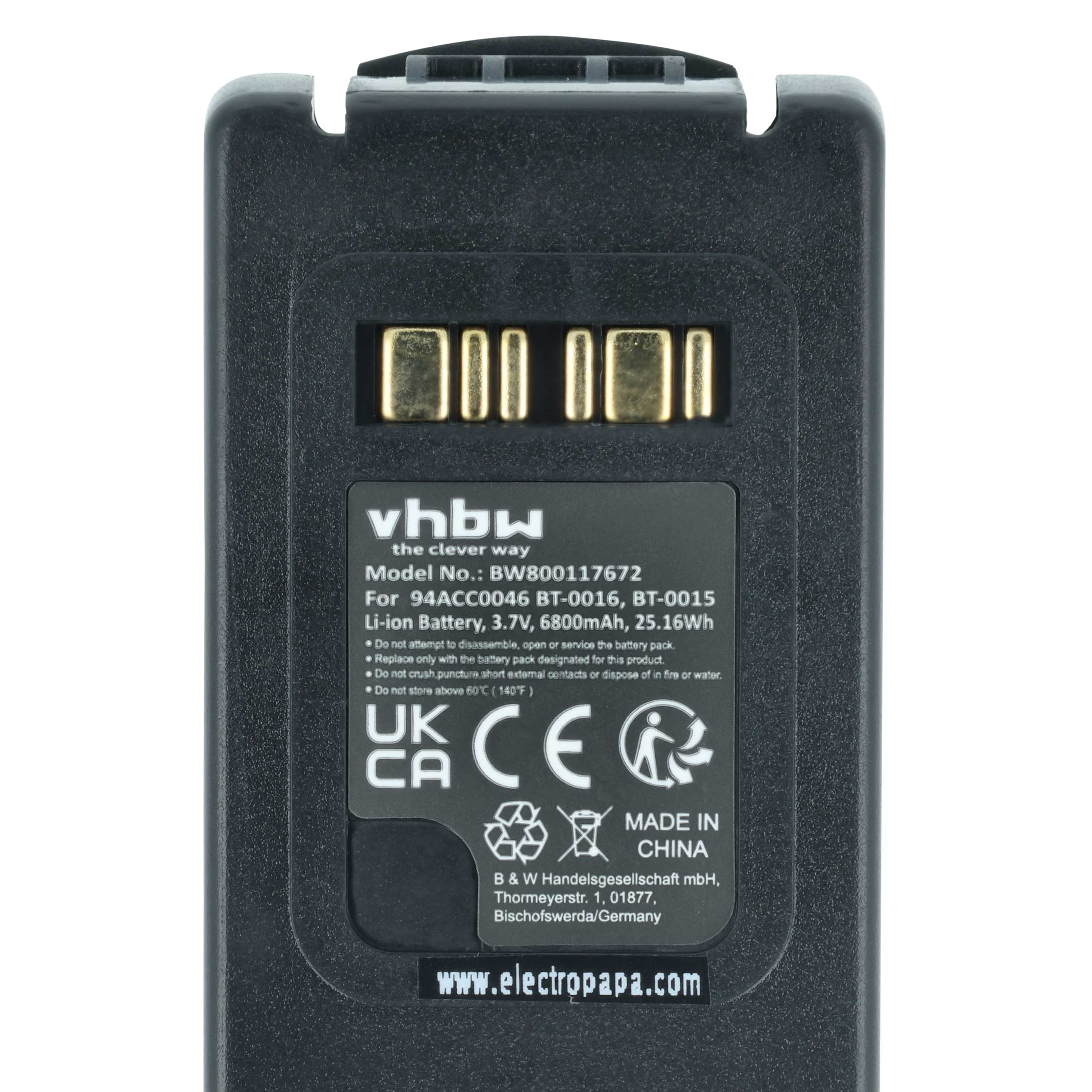 Battery replaces Datalogic 94ACC0048, BT-0015, 94ACC0046 for Datalogic Barcode Scanner POS - 6800 mAh 3.7 V