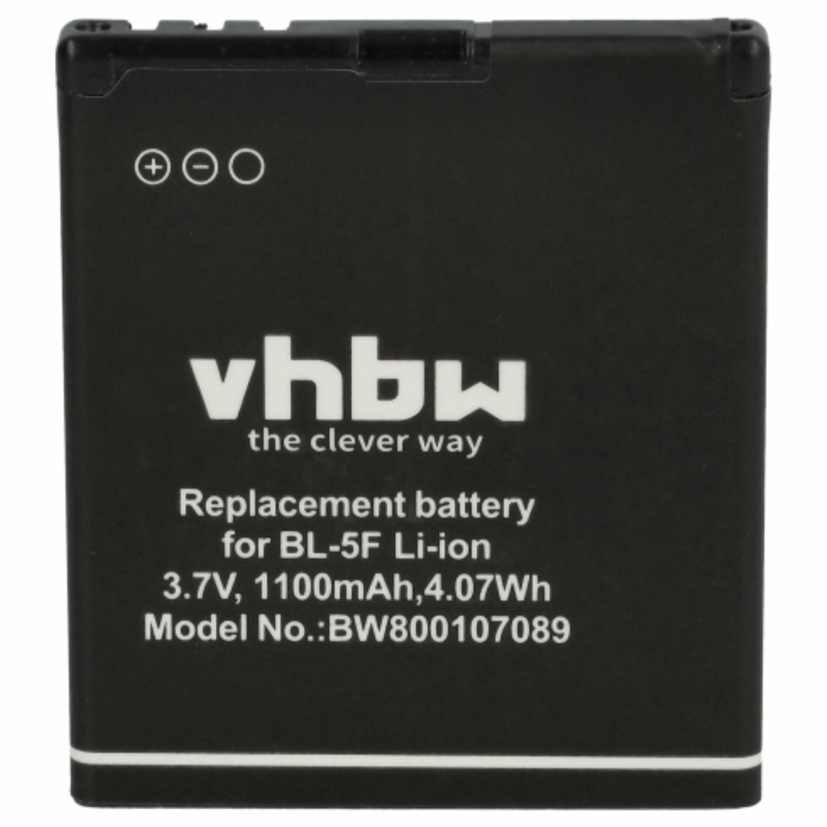 Akumulator do telefonu smartfona zamiennik Nokia BL-5F, MP-S-O - 1100 mAh 3,7 V Li-Ion