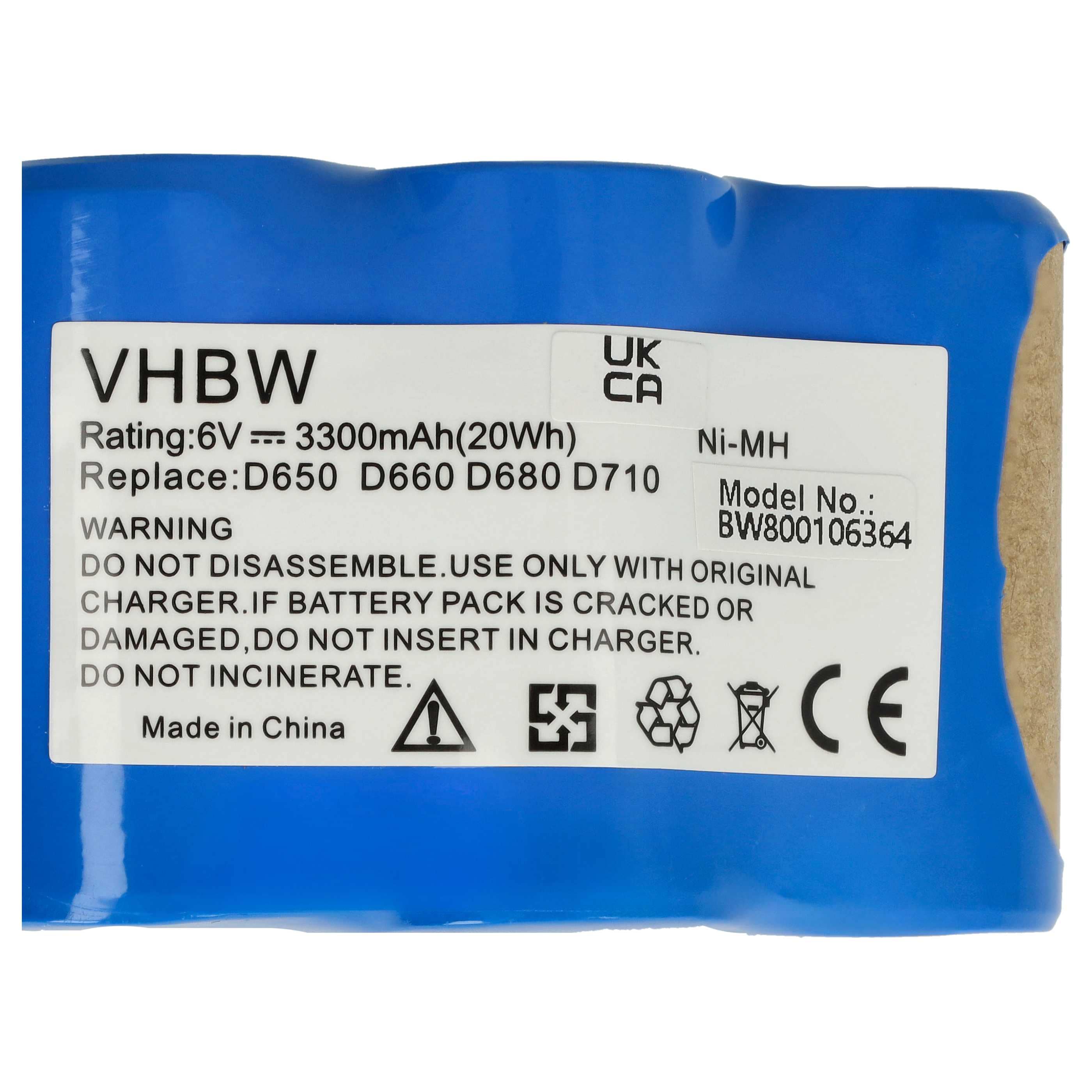 Akku als Ersatz für 945-0005, 945-0006, 205-0001, 945-0024, LP43SC3300P5 für Hoover - 3300mAh 6V NiMH