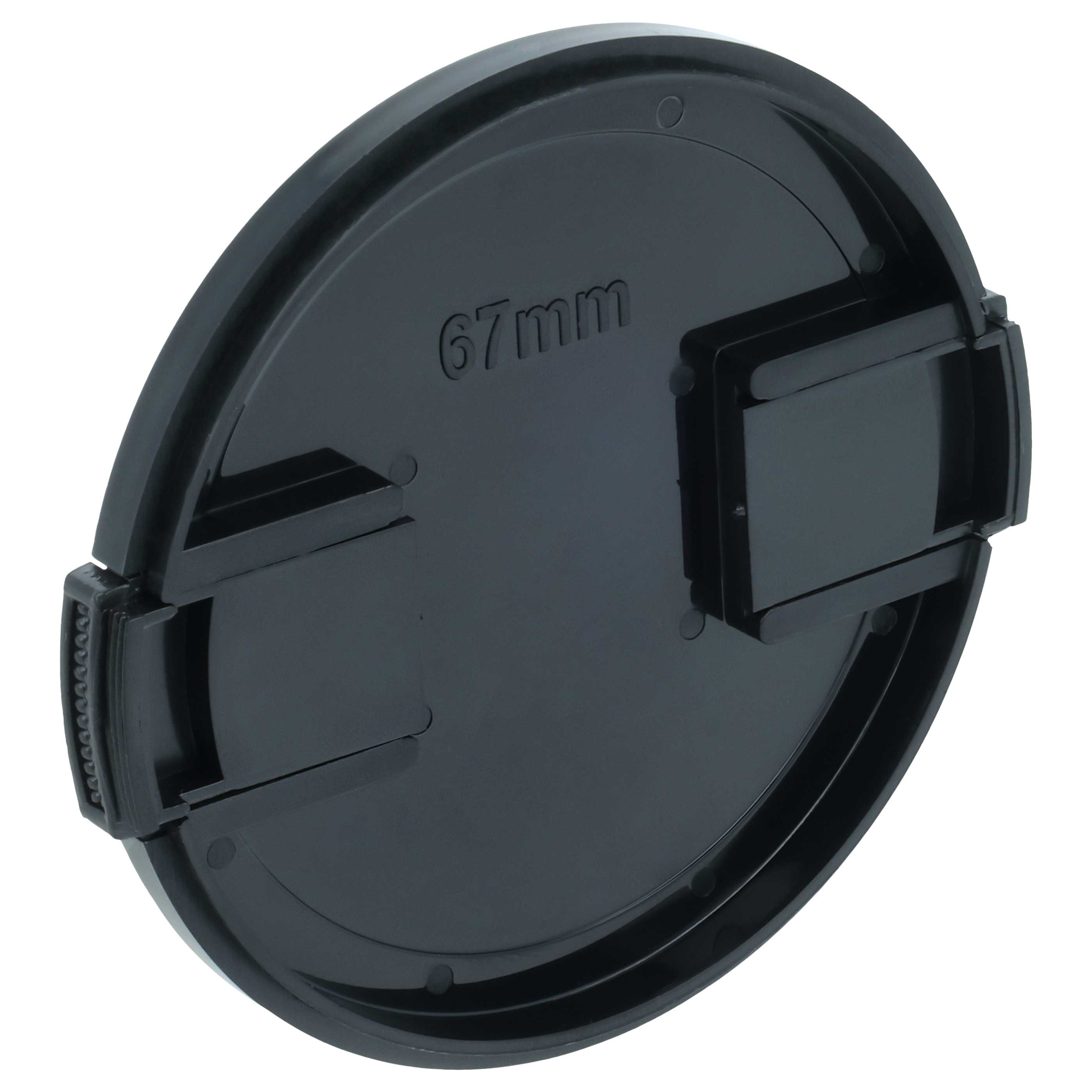 Copriobiettivo 67 mm per Fujifilm, Leica, Pentax, Panasonic - con impugnatura laterale, plastica, nero