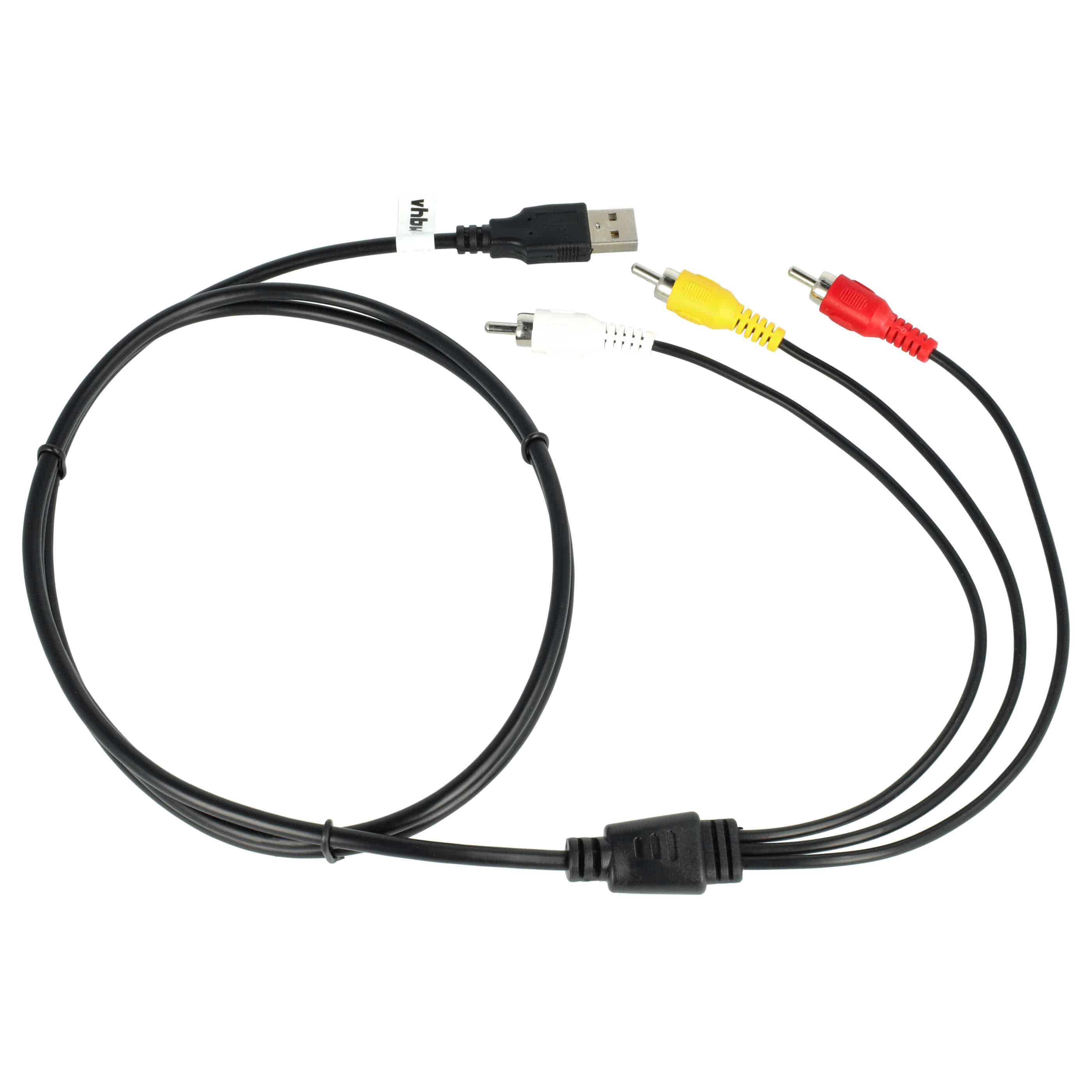 vhbw Câble audiovisuel USB vers RCA compatible avec lecteur de disque, système audiovisuel - Prise USB A 2.0 v