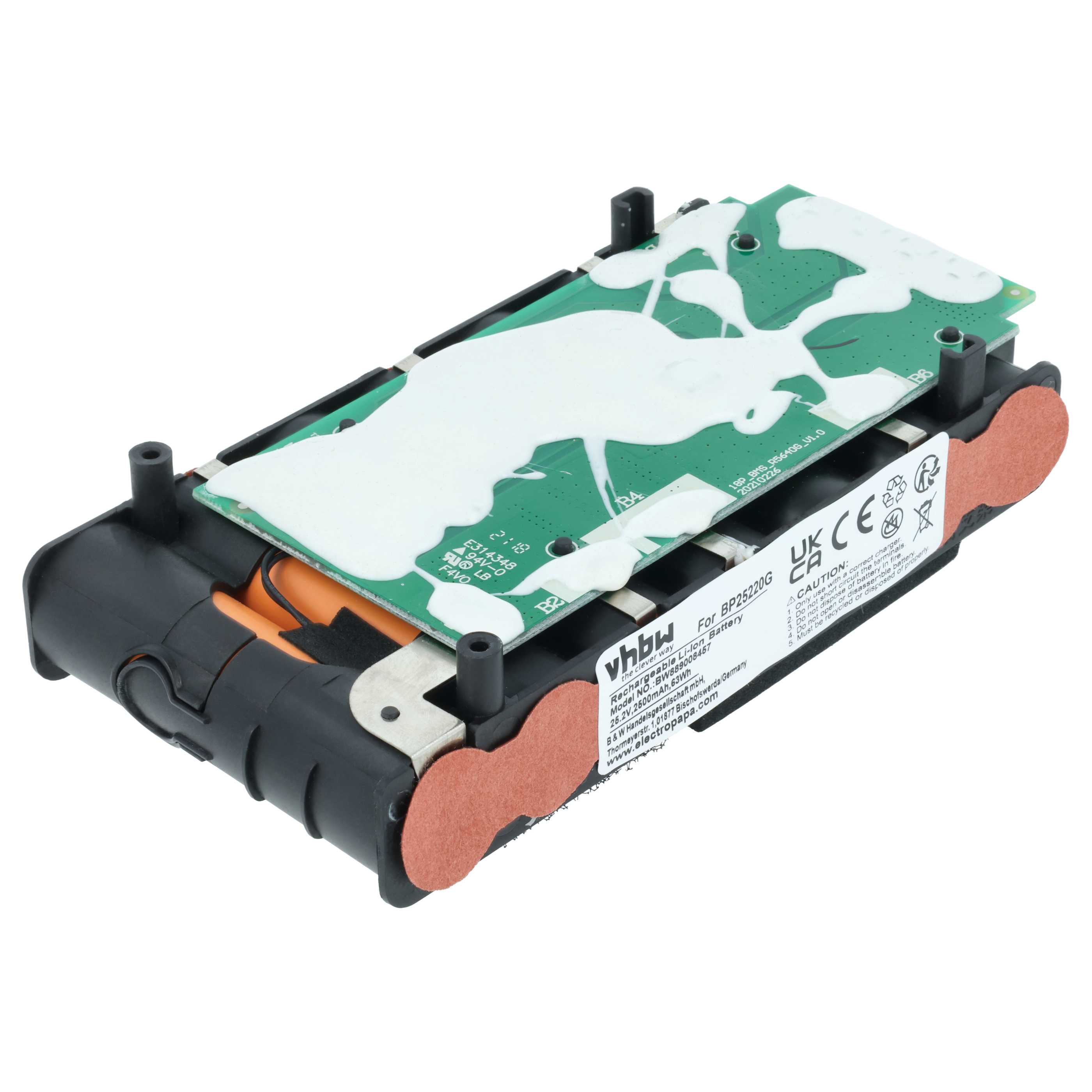 Battery replaces Grundig BP25220G, BP2522A, 9178018779 for Grundig etc. 2500mAh, 25.2V, Li-Ion