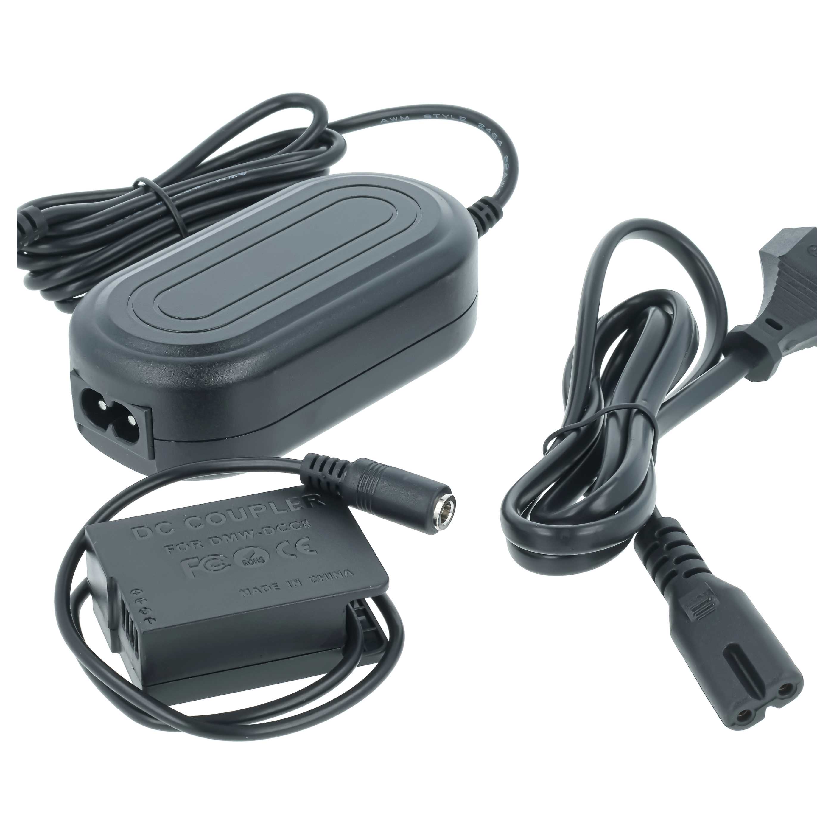 Bloc secteur remplace Panasonic DMW-DCC8, DMW-AC8EG, DMW-AC8 pour caméra Leica + coupleur DC comme Panasonic